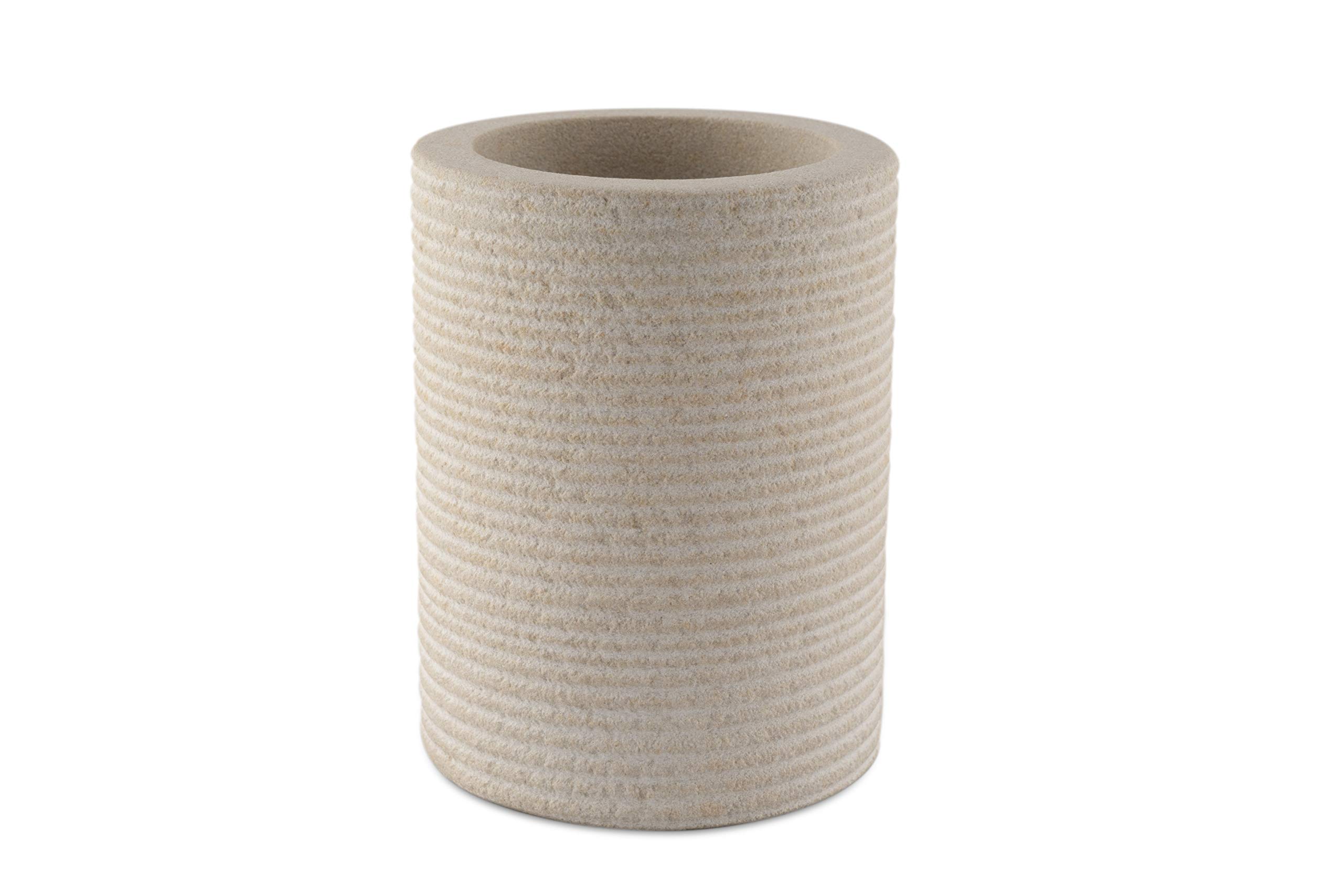 GoCraft Sandstone Multipurpose Tumbler - Stylish Bathroom Vanity Organizer for Toothbrush, Toothpaste, Pens, Makeup Brushes & Accessories | Perfect for Countertop Storage in Bathroom, Bedroom or Office