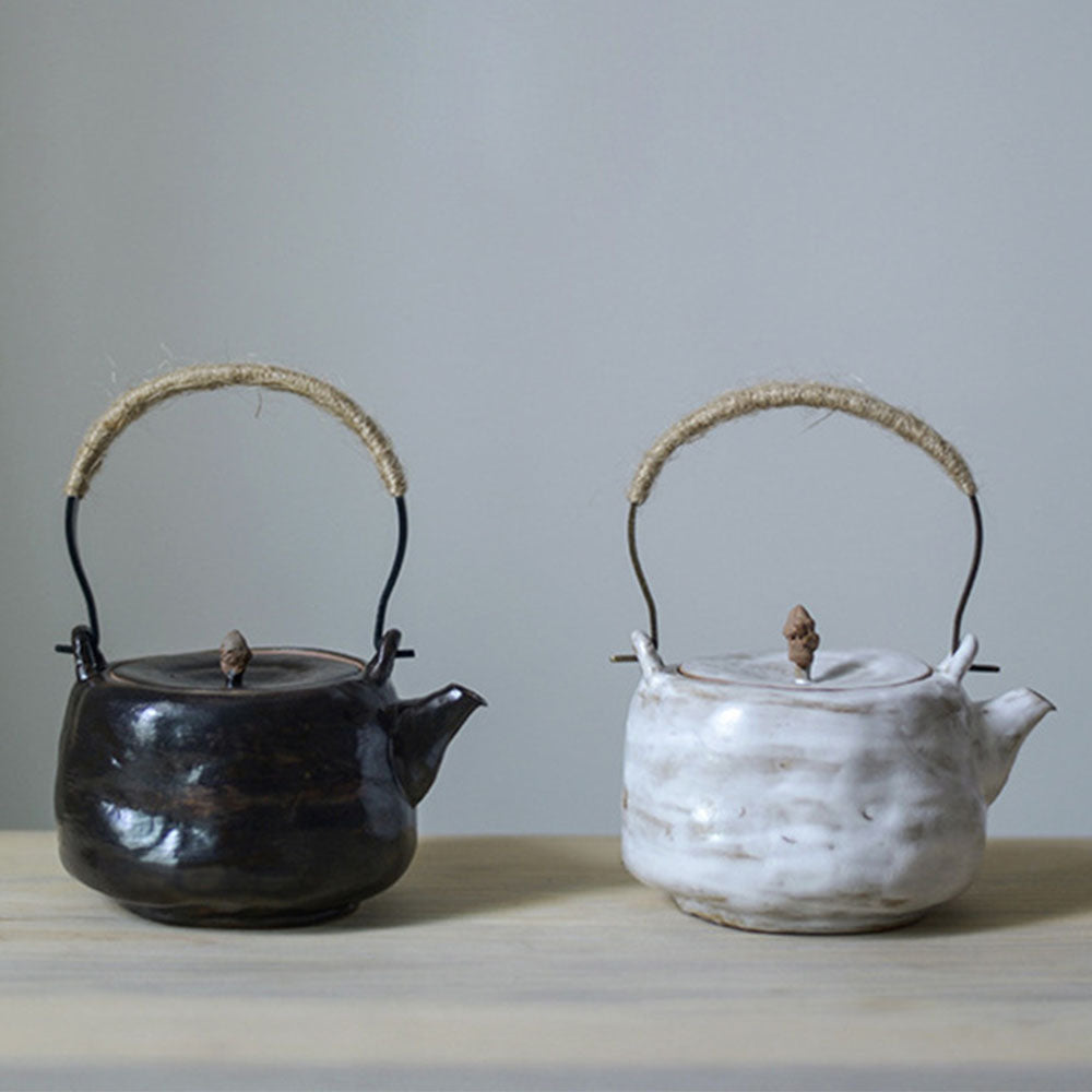 Handmade Japanese Coarse Pottery Teapot - Traditional Clay Teapot for Loose Leaf Tea Brewing | Perfect for Tea Ceremonies, Home Use & Gift Giving