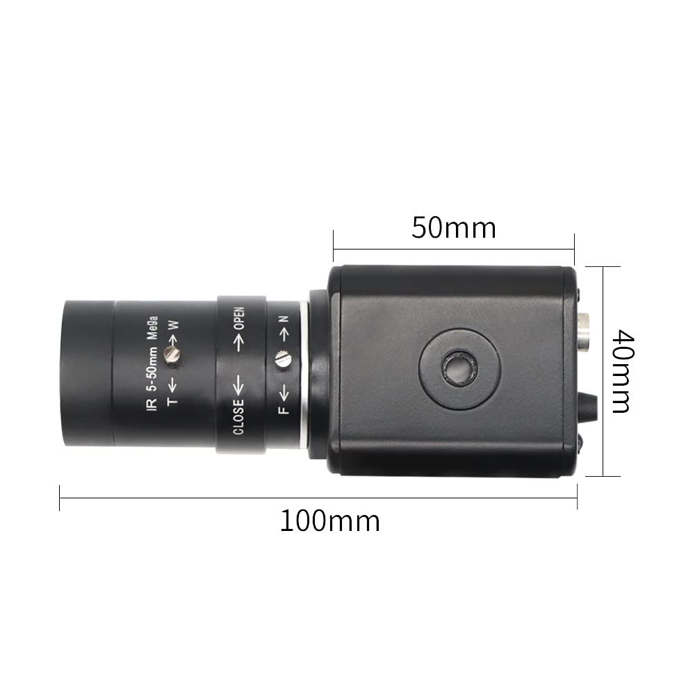 1080p HD 2MP USB Digital Microscope Camera with 5-50mm Varifocal Manual IRIS Lens for Live Streaming & Video Recording - Perfect for Lab Research, PCB Inspection, and Educational Demonstrations