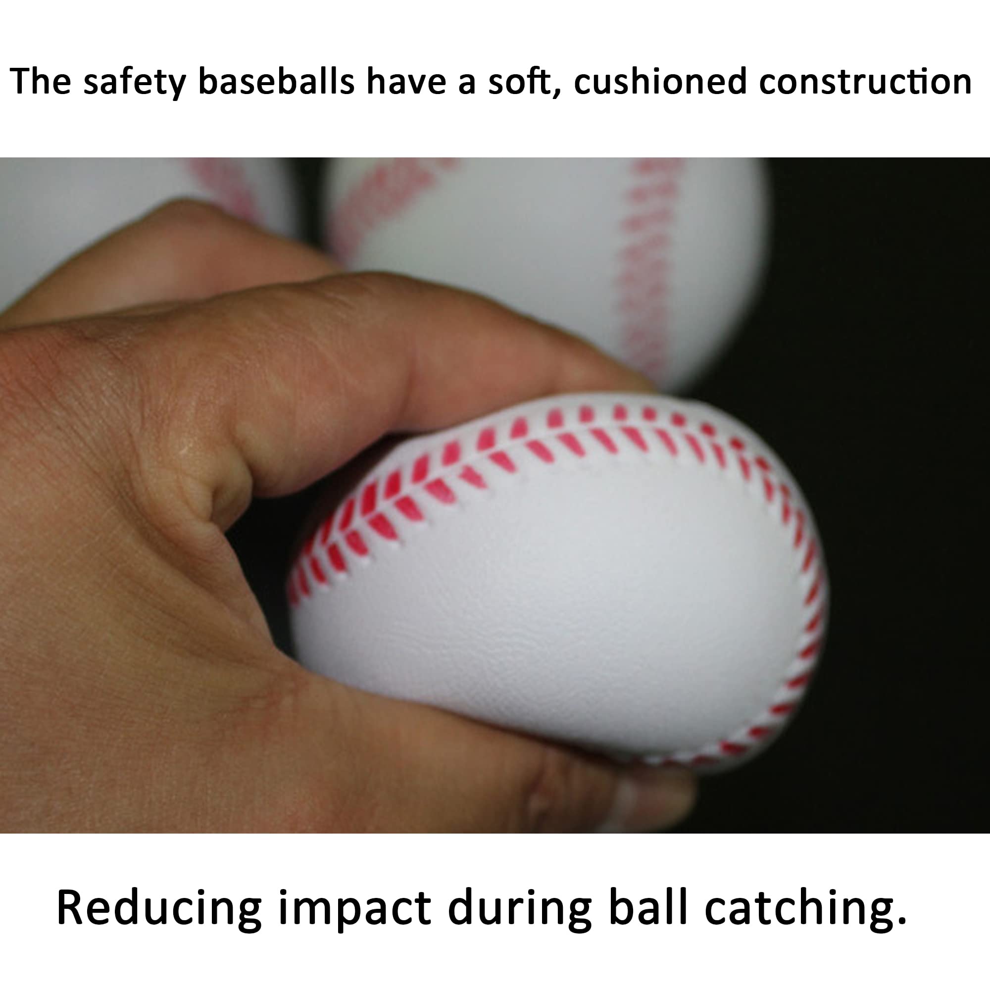 HPWFHPLF 12 Pack Standard Size 9 Inch Soft Training Baseballs - Reduced Impact Safety Practice Baseballs for Beginners & Youth | Perfect for Backyard Practice, Batting Drills & Baseball Training