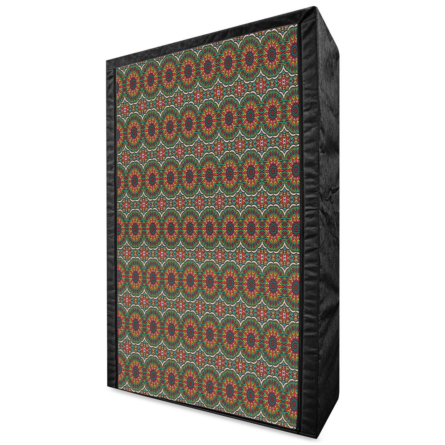 Ambesonne Mandala Portable Fabric Wardrobe | Colorful Mystical Chinese Design Blossoms | 42.5
