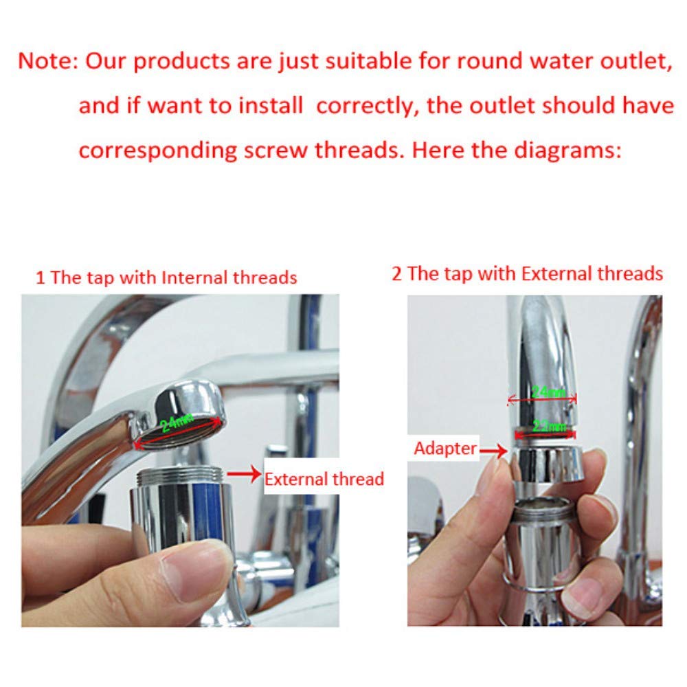 3-Color Temperature Sensitive LED Faucet Aerator - Gradient Light Shower Head for Kitchen, Bathroom, Sink (3 Pack) - Perfect for Kids Hand Washing, Dish Cleaning & Water Conservation