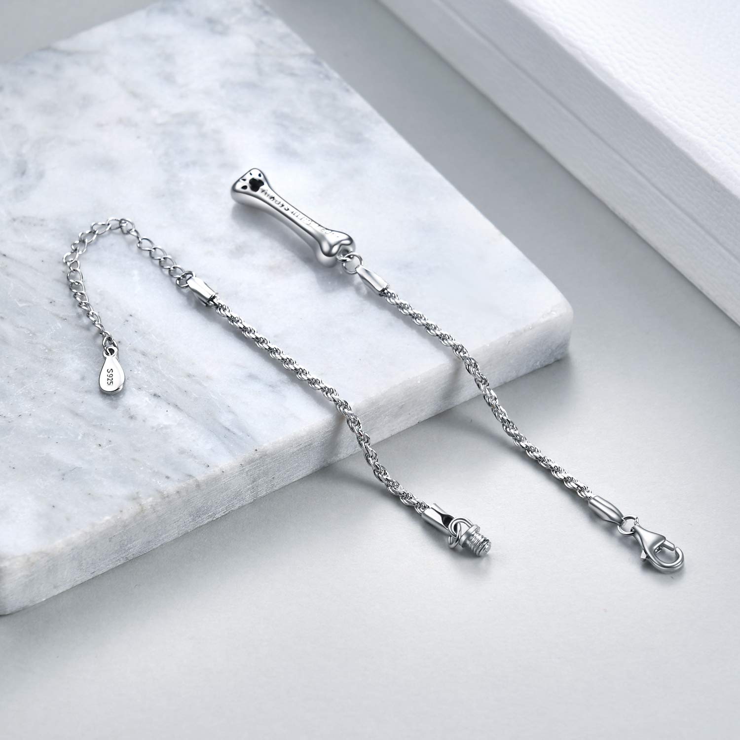WINNICACA Sterling Silver Cremation Jewelry Bracelet - Keepsake Urn for Ashes with Funnel Filler - Memorial Gift for Loved Ones | Wearable Remembrance for Everyday Comfort & Special Occasions