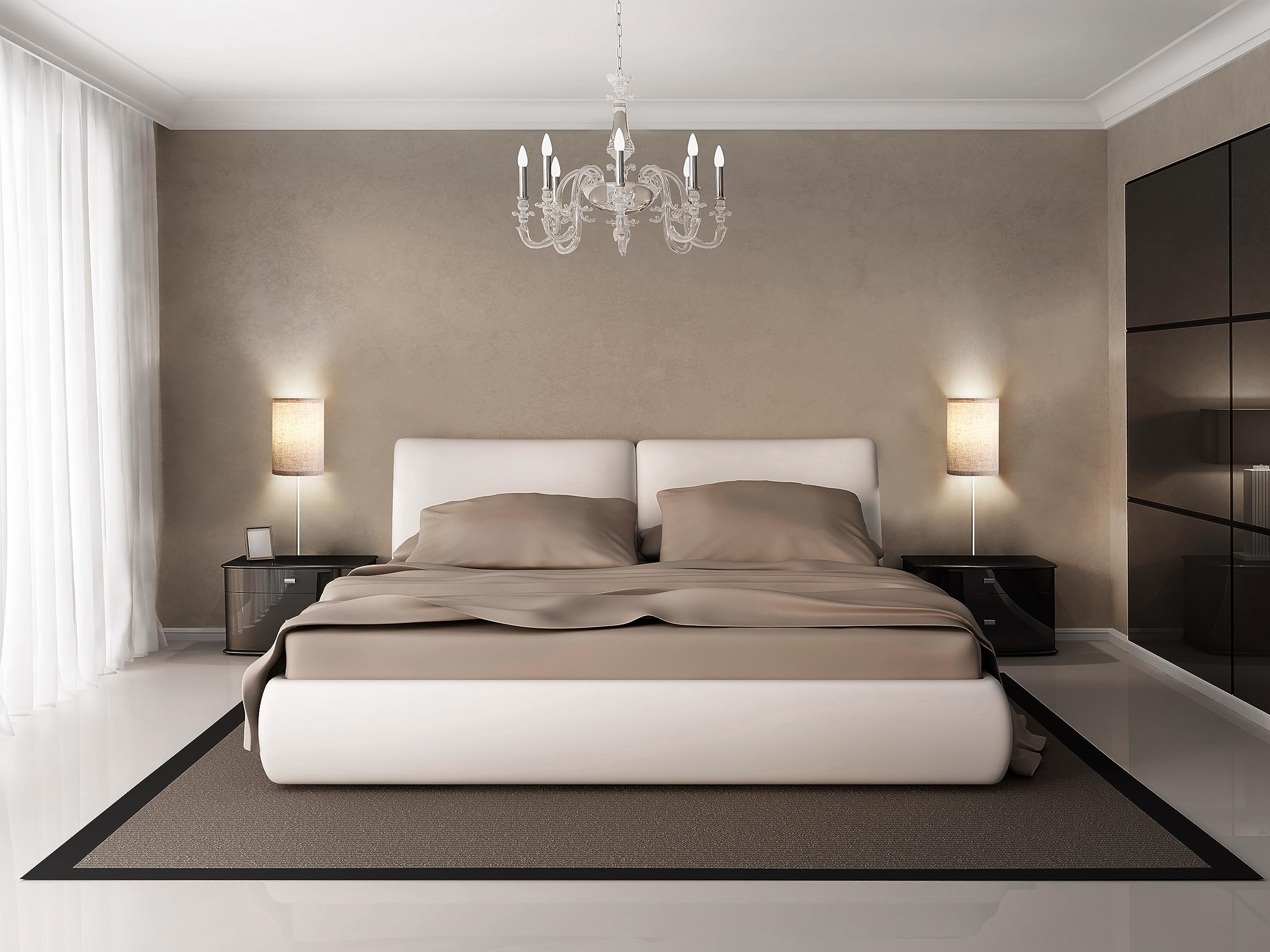 AVV Plug-in Wall Sconces Set of 2 - Dimmable LED Wall Lights for Bedroom & Living Room Decor - Fabric Linen Shades