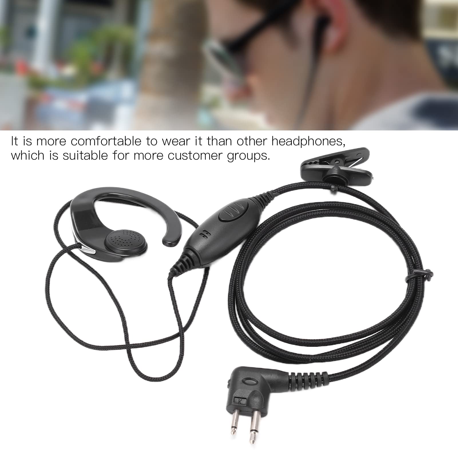 2 Way Radio Earphone with Intercom Headset - ABS Portable M Head Compatible with SV10 SV11 SV11D SV21 SV12 SV22 Series - Ideal for Construction, Security & Outdoor Communication