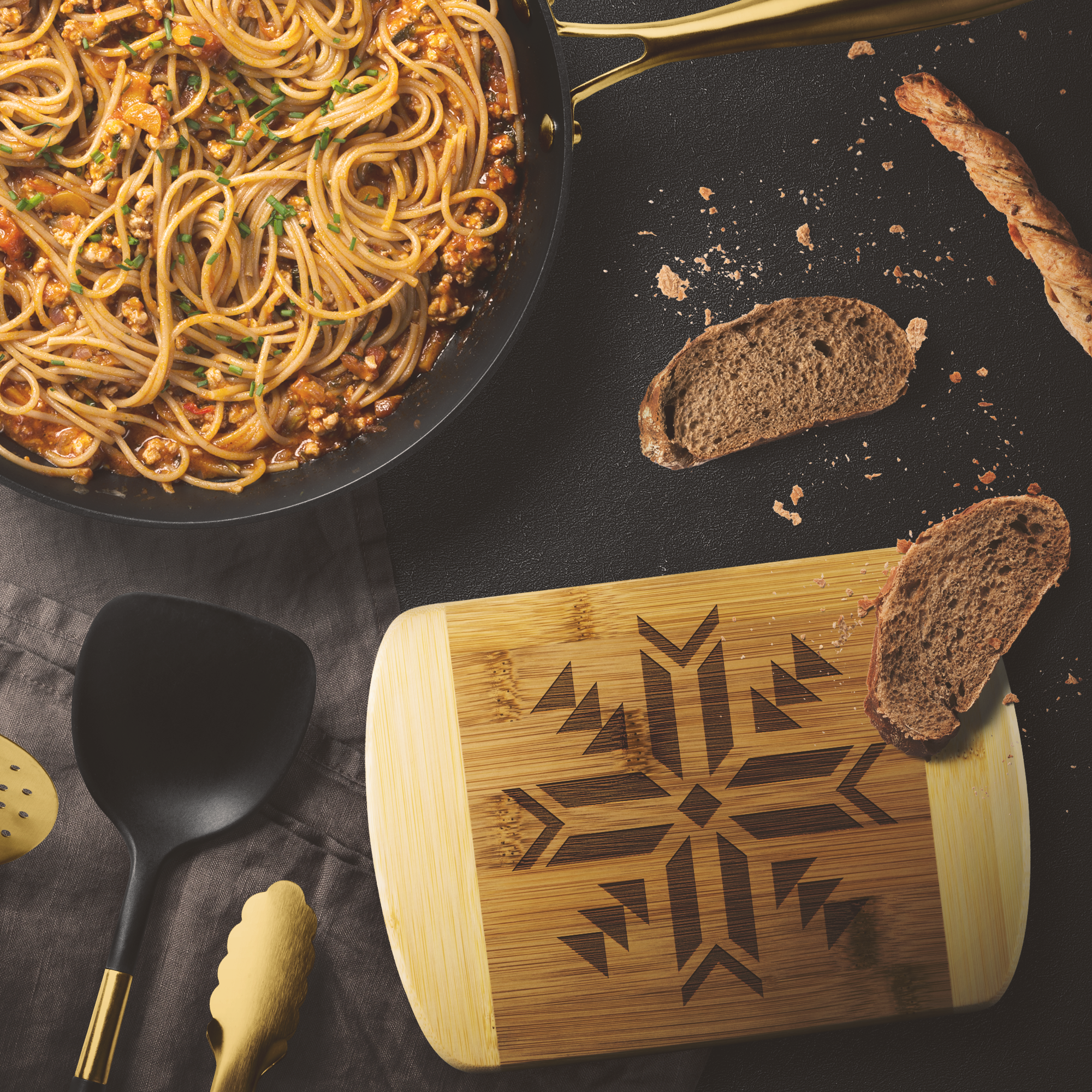 Eco-Friendly Bamboo Cutting Board with Southwestern Design - Durable Kitchen Accessories & Housewarming Gifts for Home Chefs - Perfect for Meal Prep, Charcuterie Boards & Rustic Kitchen Decor