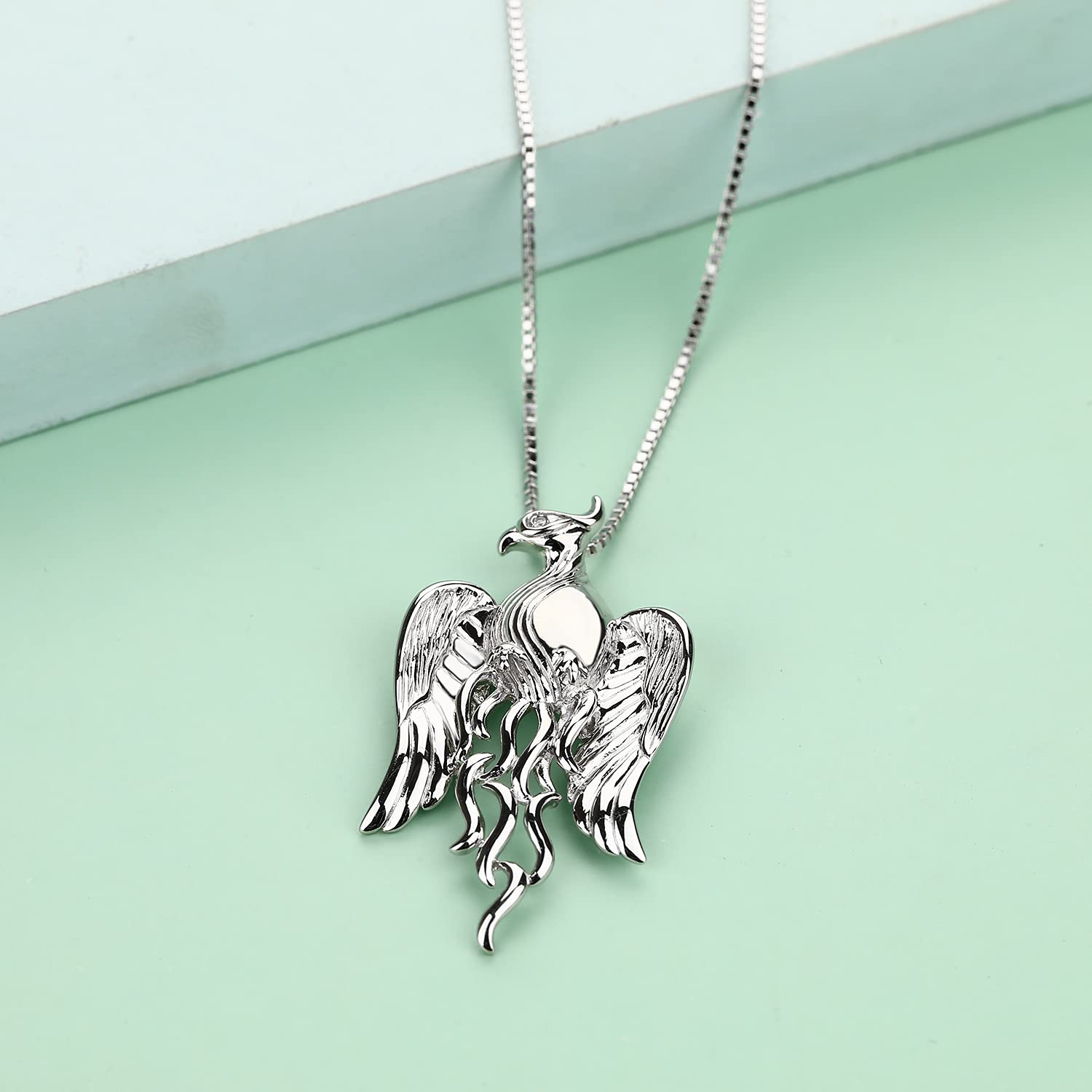 925 Sterling Silver Phoenix Necklace for Women - Elegant Rising Firebird Pendant Jewelry, Perfect for Gifts, Parties, and Everyday Wear