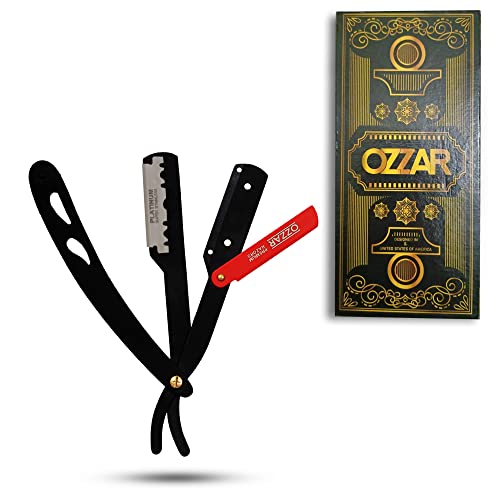 Professional Barber Straight Edge Razor - 100% Stainless Steel Shaving Razor with 10 Derby Premium Blades - Barber Approved Men's Straight Razor for Precision Shaving & Grooming - Perfect for Home Shaving, Barber Shops & Beard Trimming (London)