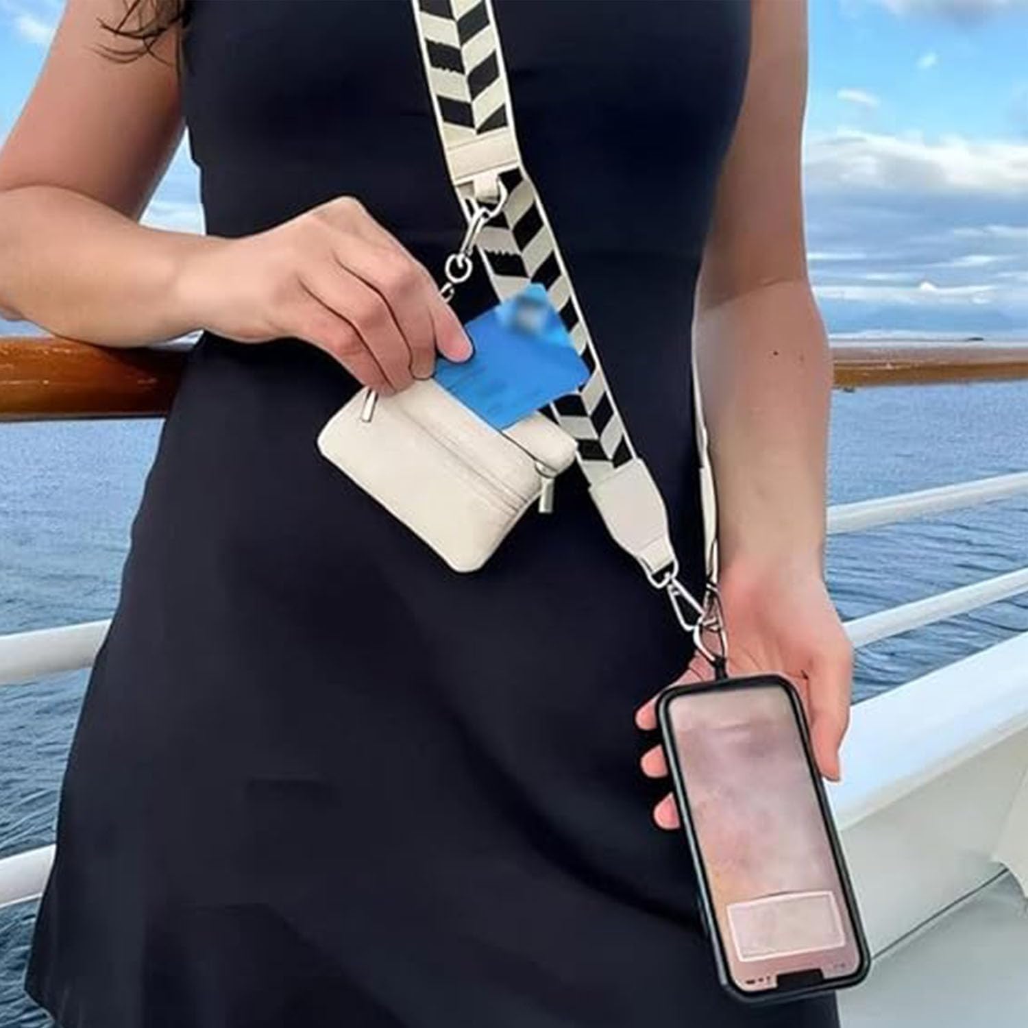 Adjustable Leopard Print Phone Strap with Zippered Pouch & Clip - Crossbody Phone Wallet Strap for Women - Perfect for Travel, Shopping & Hands-Free Convenience