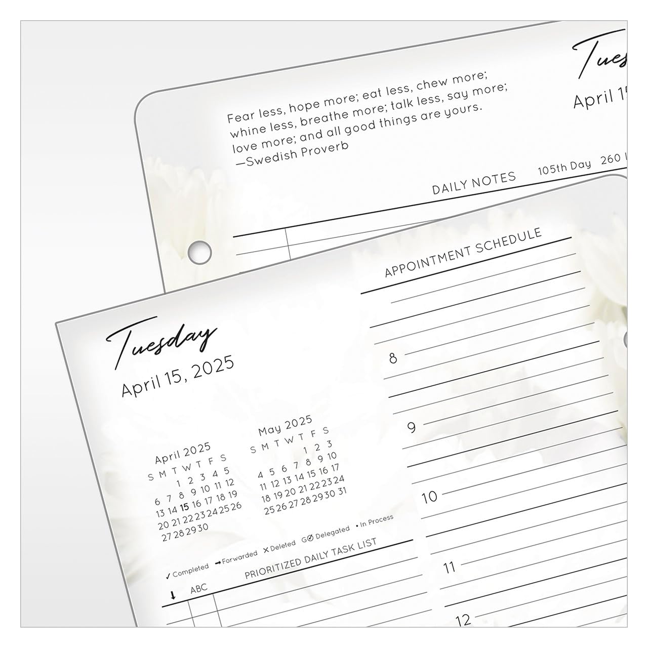 FranklinCovey 2 Page Per Day Planner 2025-2026 - Ring Bound Organizer with Monthly & Weekly Views, Classic Black Cover - Perfect for Business Professionals & Students (April 2025 - March 2026)