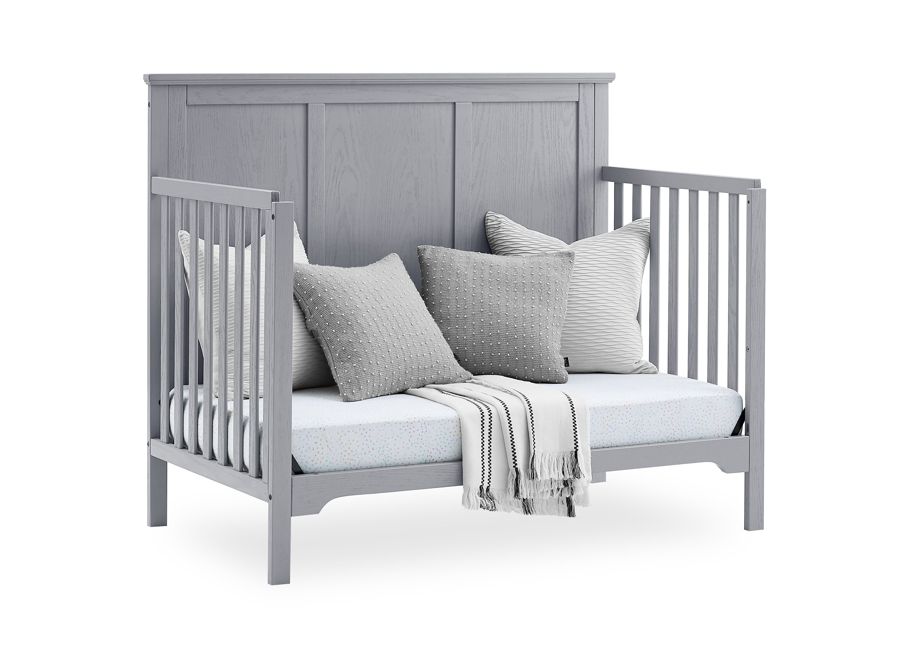 Sweet Beginnings Sage Flat Top 6-in-1 Convertible Baby Crib - Nursery Furniture for Newborn to Toddler | Perfect for Modern Nursery, Bedroom & Daycare
