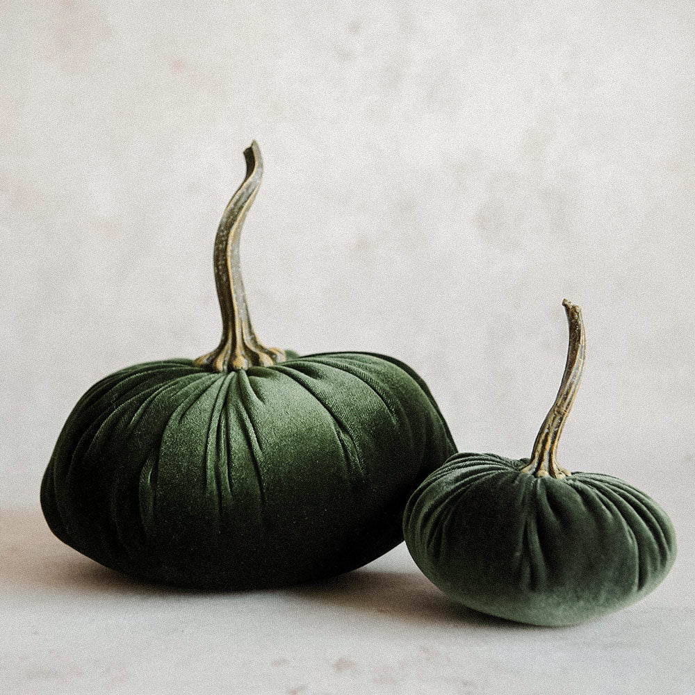 Luxury Velvet Pumpkin Decor for Fall - Elegant Autumn Home Decor, Thanksgiving & Halloween Table Centerpiece, Seasonal Mantel Display