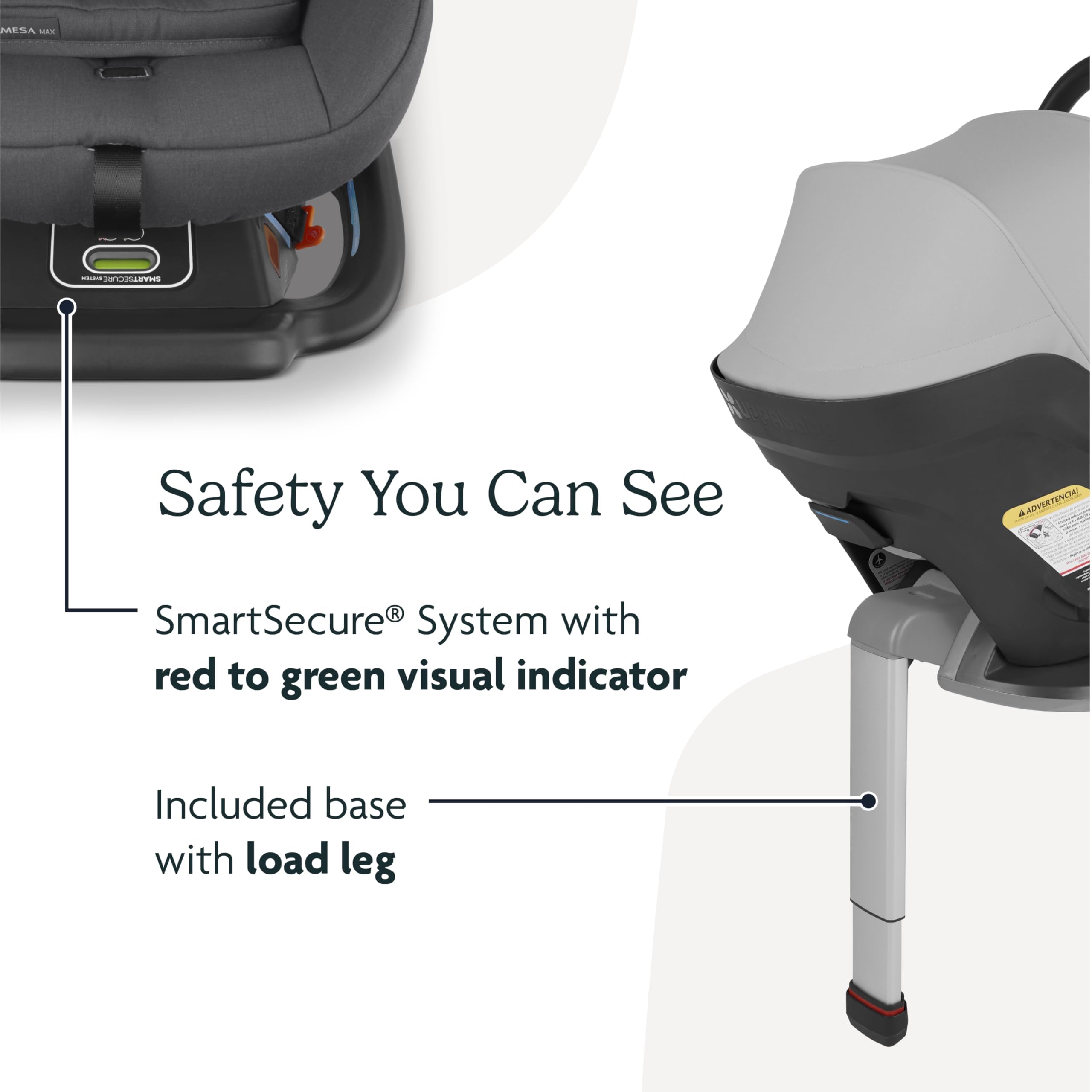 Mesa Max Infant Car Seat with Base - Load Leg & Robust Infant Insert Included | Innovative Safety Features, Easy Installation & Direct Stroller Attachment | Charcoal (Jake) | Perfect for Newborns, Travel & Everyday Use