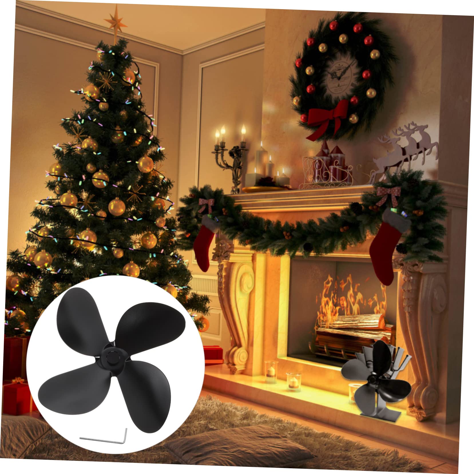 BUTIFULSIC Black Vertical Stove Fan Blades - Heat Powered Fireplace Fan Replacement Parts for Wood Stove, Outdoor Furnace & Ceiling Ventilation - Perfect for Home Heating & Energy Efficiency