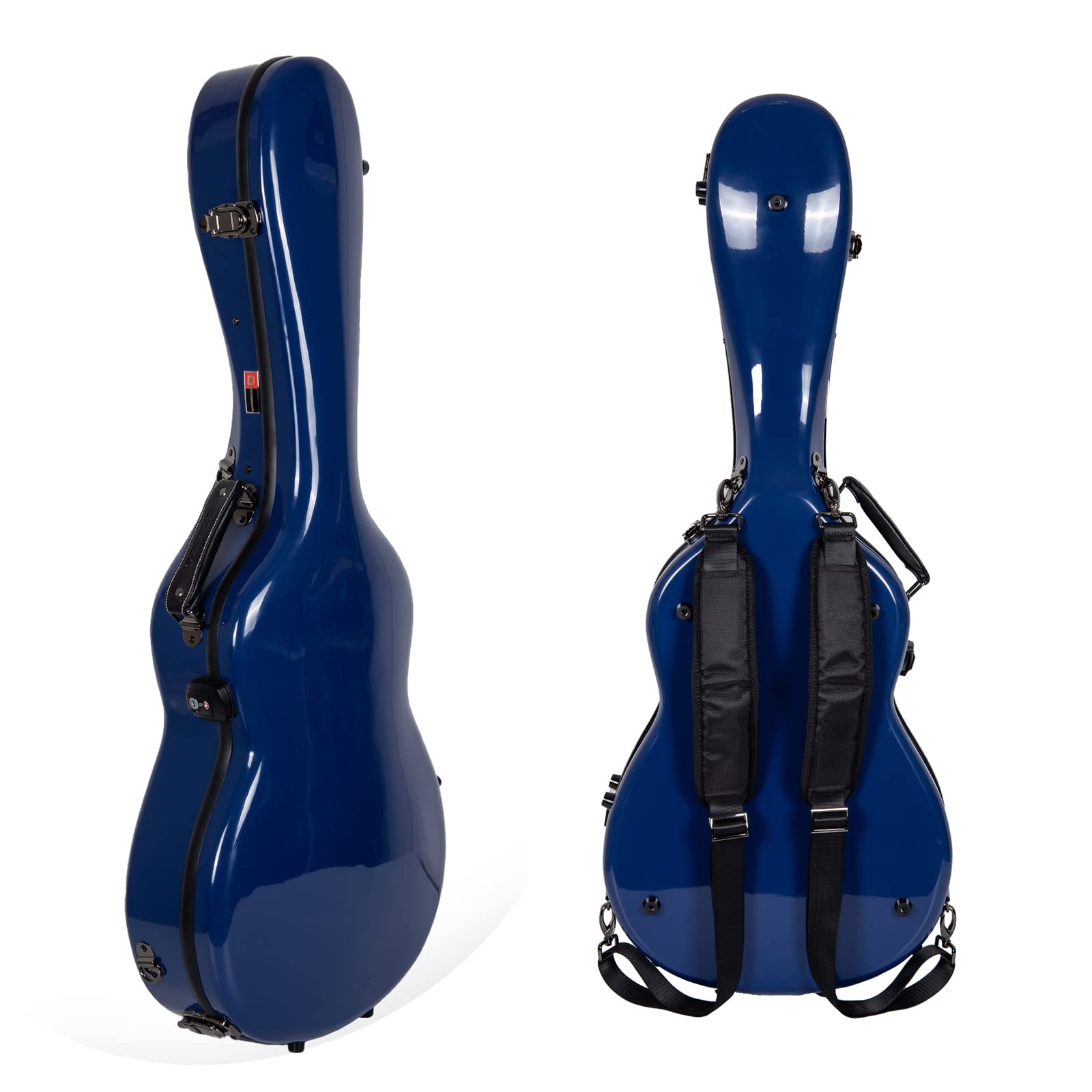 Premium Fiberglass Guitar Case for 12-Fret 00 Style Acoustic Guitars - Navy Blue with Removable Shoulder Straps (CRF2020-0012NVBL) | Durable Protection for Travel, Performances & Storage