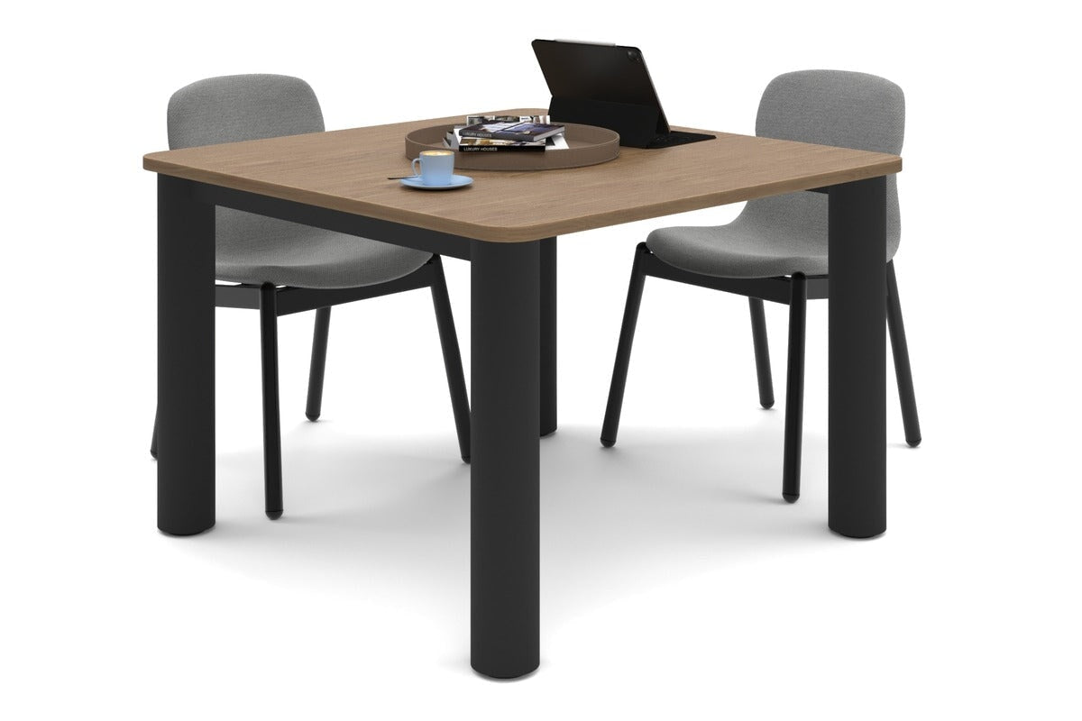 Modern Quadro Cylinder Leg Boardroom Rectangle Table with Rounded Corners - 1100L x 1100W - Perfect for Conference Rooms, Office Meetings & Executive Workspaces