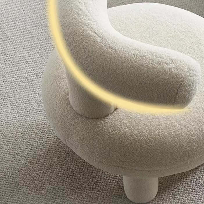 White Blue Yellow Pink Boucle Sherpa Upholstered Modern Accent Chair - Cozy Living Room Seating for Home Office, Bedroom & Lounge Areas