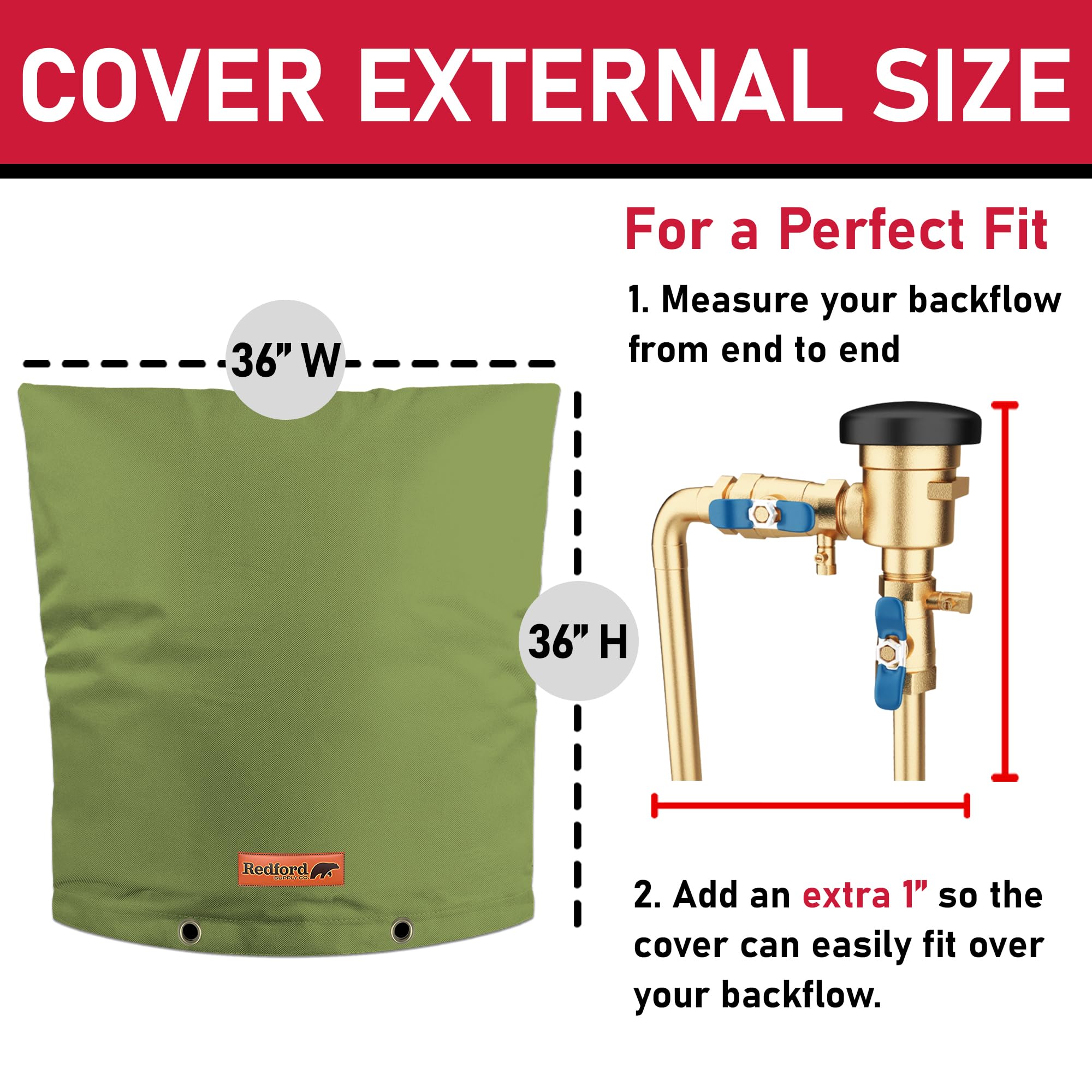 Redford Supply Co. Cold Snap (5°F) Backflow Preventer Insulation Cover - 36
