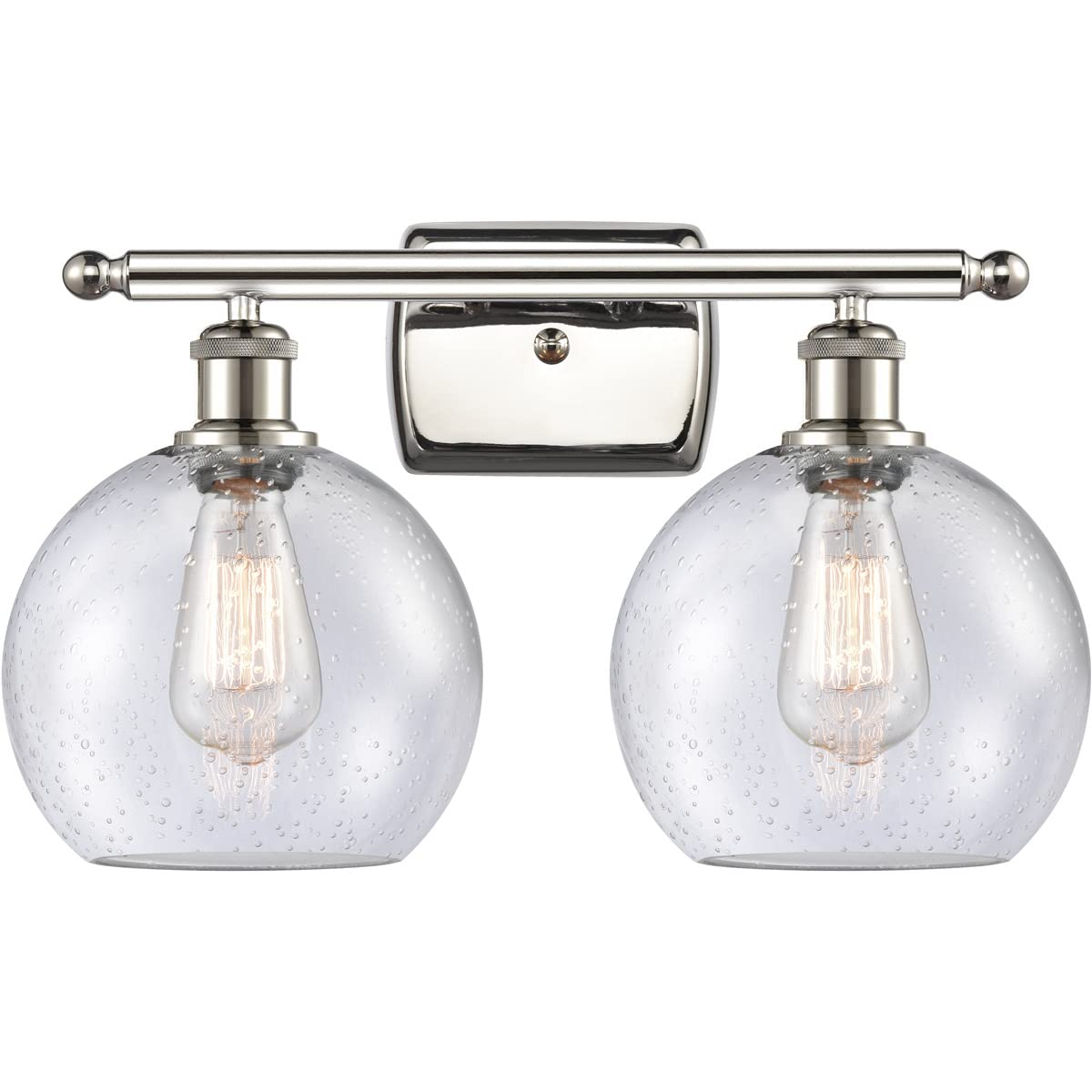 Athens 2 Bath Vanity Light 516-2W-PN-G124 - Polished Nickel Finish, Ballston Collection - Perfect for Bathroom Mirror Lighting and Modern Home Decor
