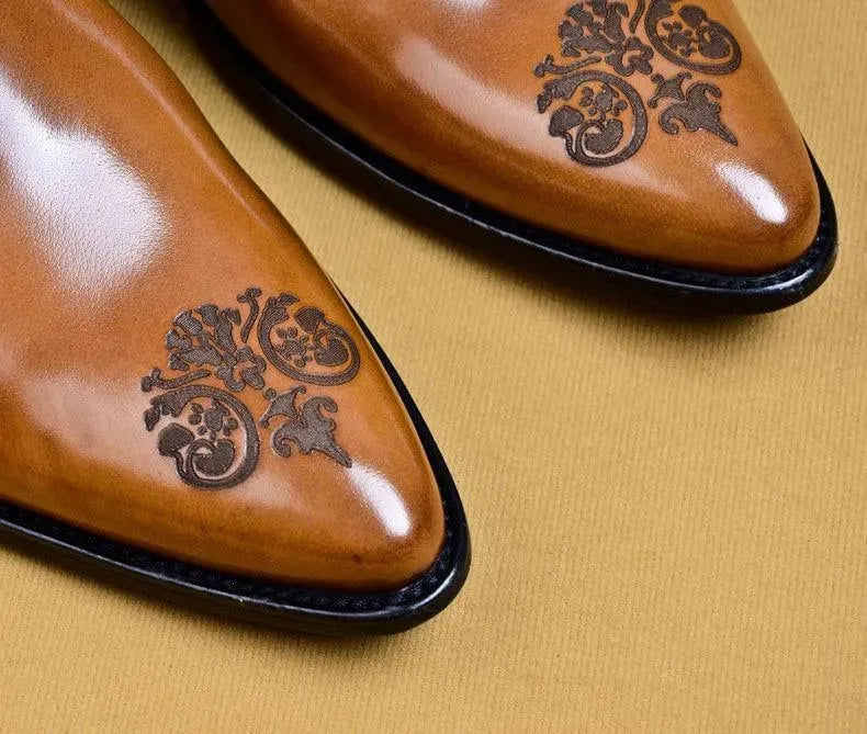 Italian Leather Dress Shoes for Men - Premium Formal Business & Wedding Shoes - Elegant Office & Evening Wear