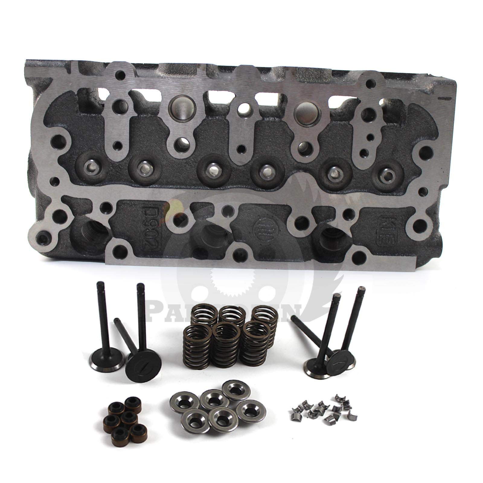 Kubota RTV 900 Engine Cylinder Head with Valves - PANGOLIN 1G962-03045 1G962-03046 D902 Replacement Part for Tractor, Utility Vehicle & Off-Road Equipment - Durable Aftermarket Cylinder Head for Kubota RTV900 Tractor Engine Repair & Maintenance
