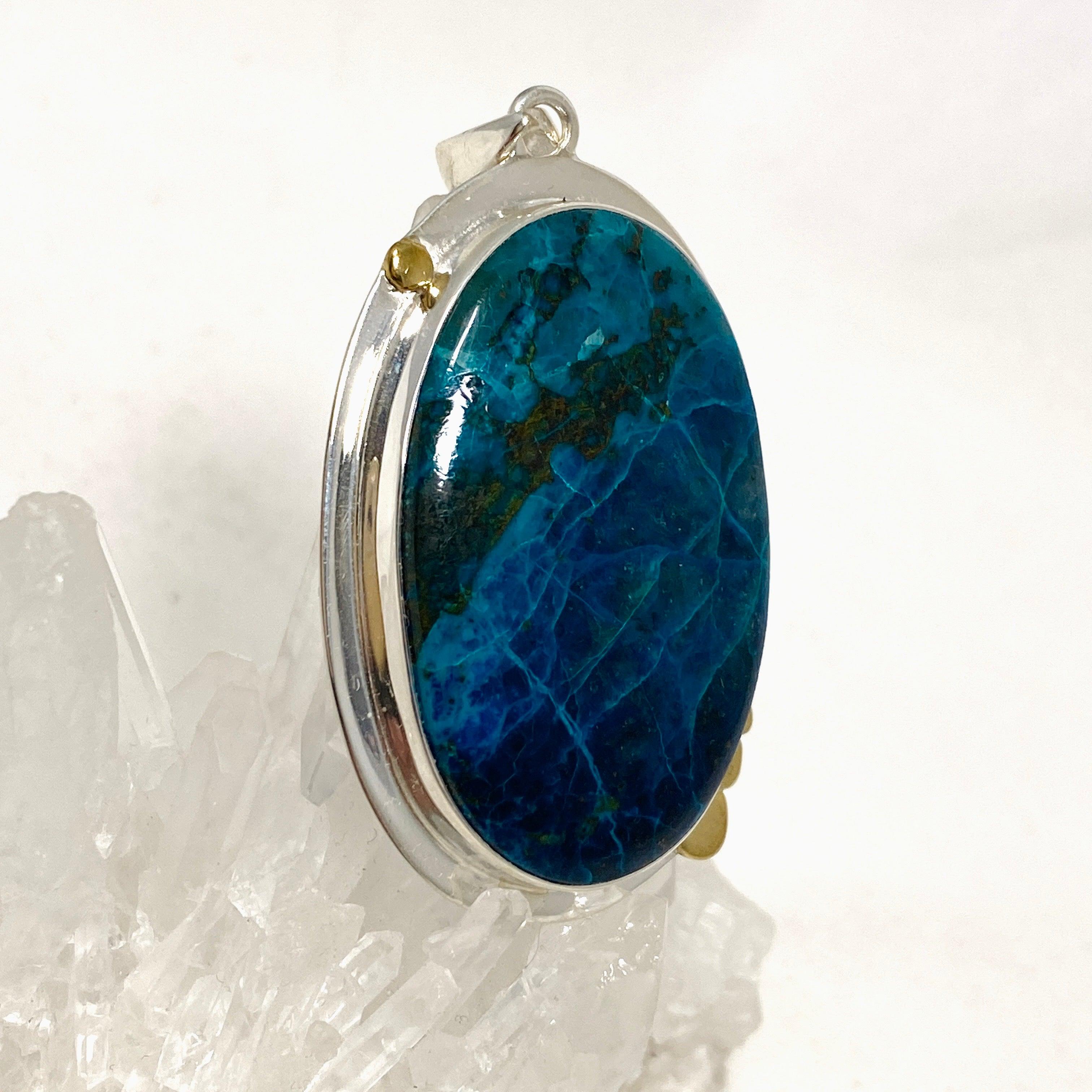 Shattuckite Oval Pendant Necklace - Handcrafted Gemstone Jewelry KPGJ4418 for Women, Gift for Her, Spiritual Healing & Meditation Accessory