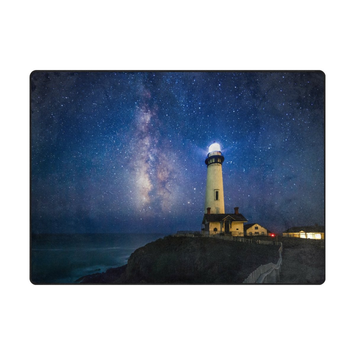 ALAZA Starry Night Milky Way Lighthouse Area Rug - 5'3