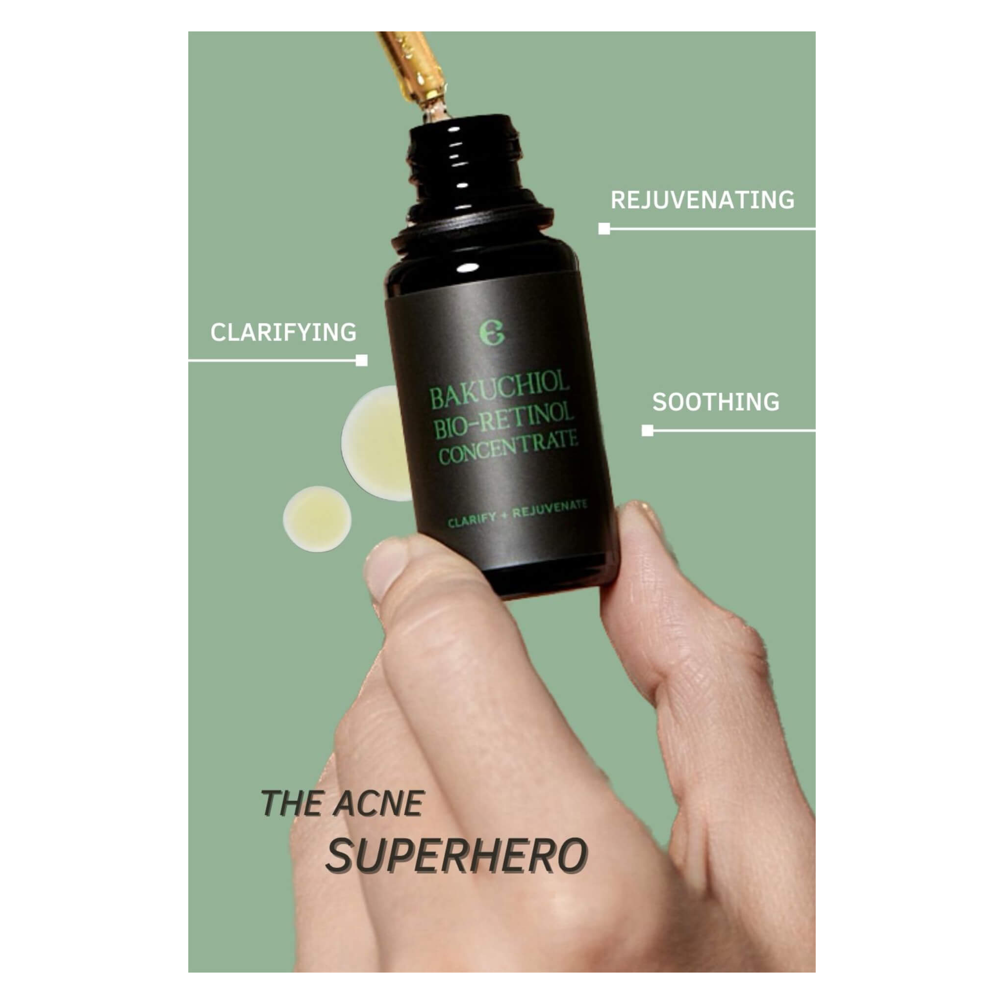 Bakuchiol Bio Retinol Concentrate Serum - Natural Anti-Aging Face Treatment for Wrinkles & Fine Lines | Vegan Skincare for Sensitive Skin | Perfect for Night Routine & Daily Moisturizing