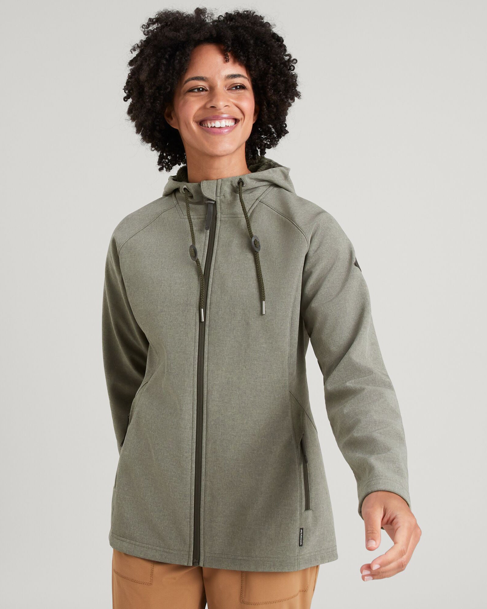 Malazan Women's Softshell Jacket - Lightweight Waterproof Windbreaker with Fleece Lining (Beech Marle) for Hiking, Camping & Outdoor Activities