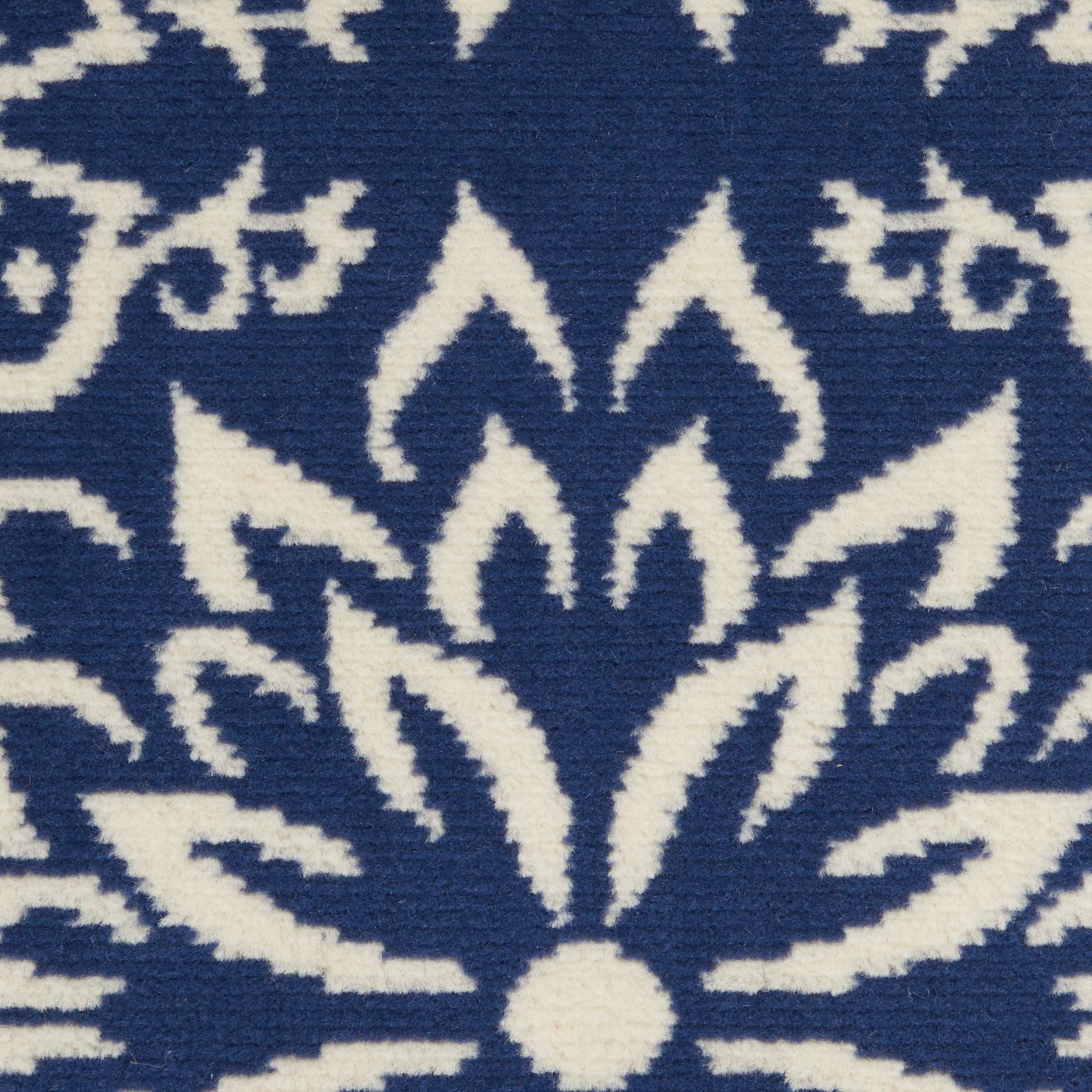 Nourison Jubilant Floral Navy/Ivory 8x10 Area Rug - Easy to Clean, Non-Shedding, Soft & Durable - Perfect for Living Room, Bedroom, Dining Room or Kitchen Decor