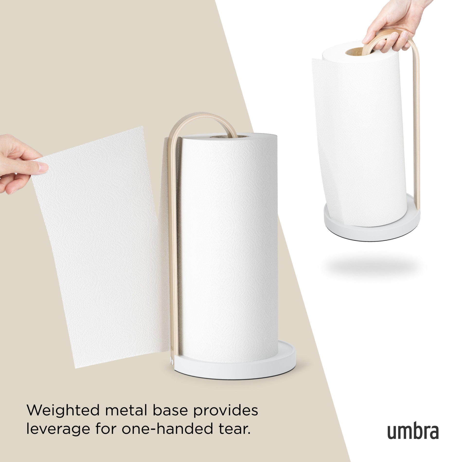 Bellwood Stainless Steel Paper Towel Holder - Wall Mount or Countertop, Rustproof & Durable for Kitchen, Bathroom, Office - Perfect for Easy Access to Paper Towels