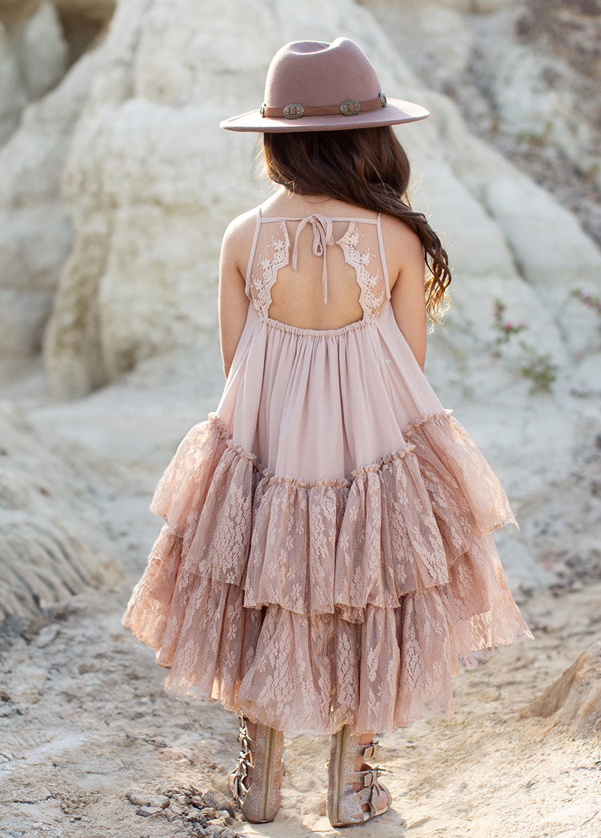 Stylish Catrina Dress in Desert Shell - Elegant Floral Maxi Dress for Women | Perfect for Parties, Weddings & Summer Outfits