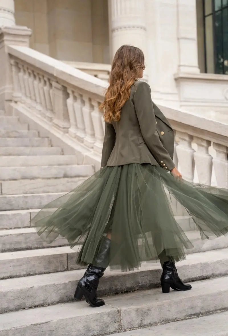 Aria Long Tulle Skirt - Elegant Flowy Maxi Skirt for Women | Perfect for Weddings, Parties & Special Occasions