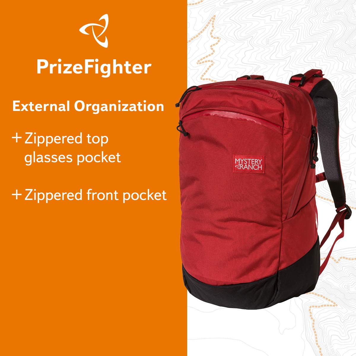 Mystery Ranch PrizeFighter 21L Daypack - Durable Hiking & Travel Backpack for Men & Women (Cherry Red) - Perfect for Outdoor Adventures, Commuting & Daily Use