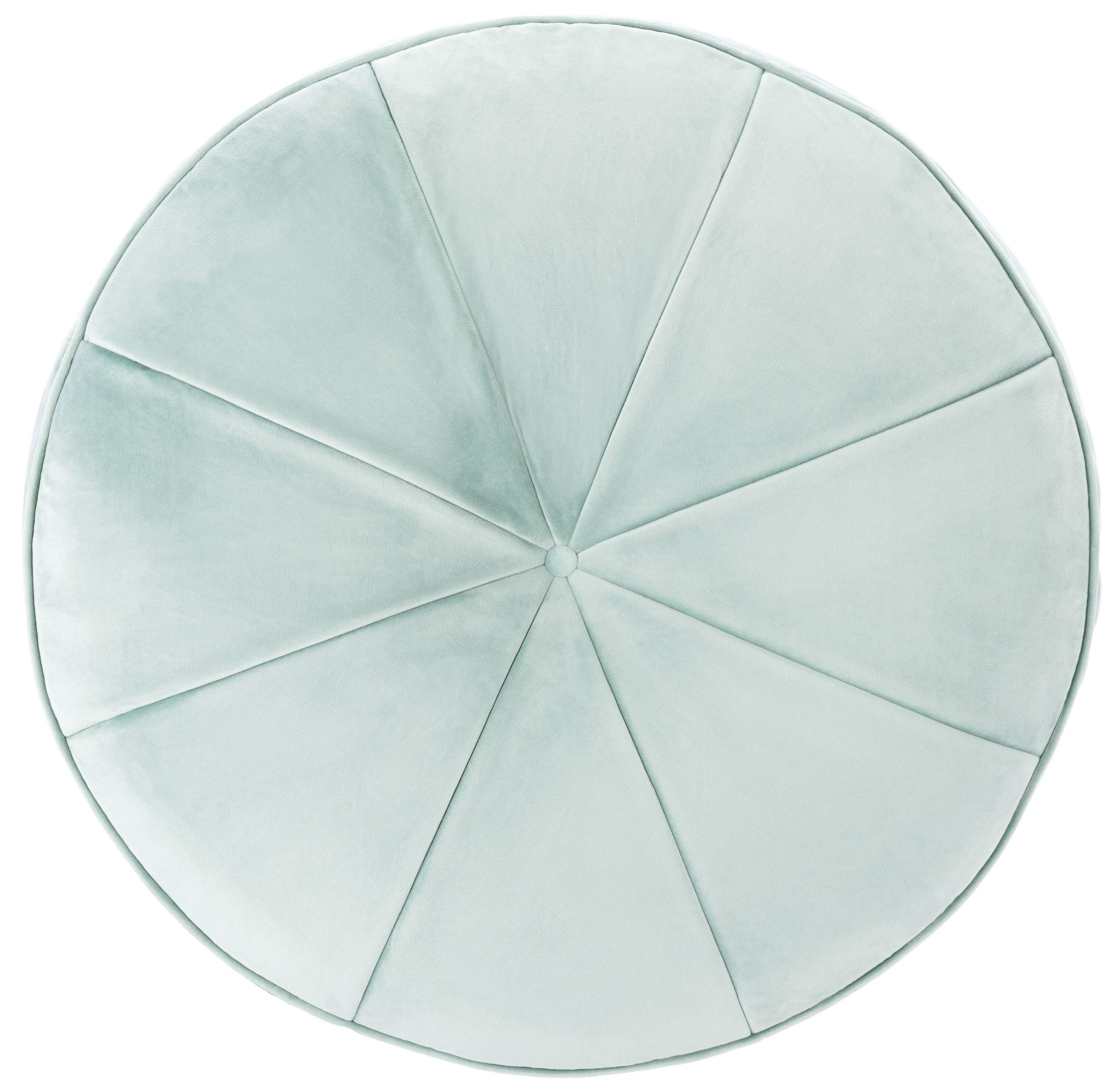 Safavieh Amais Mint Green Velvet Round Ottoman Footstool - Stylish Living Room Pouf for Home Decor, Bedroom Seating & Nursery Accent