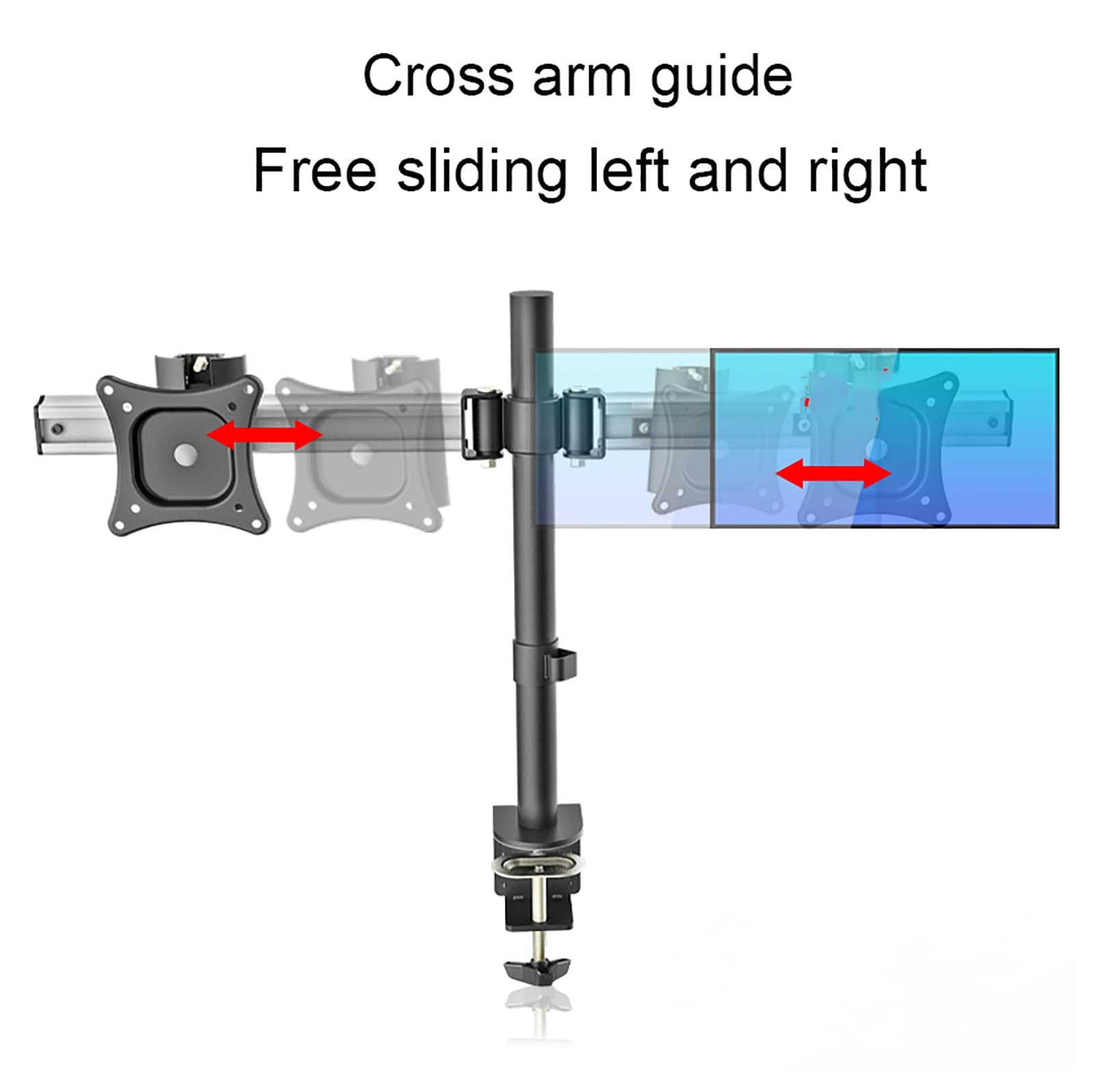 Universal TV Stand Monitor Mount - Adjustable Dual Monitor Stand for 15-27 Inch Screens, Heavy Duty C-Clamp & Perforated Base, Supports 2.2-22lbs per Arm - Perfect for Home Office, Gaming Setup & Workstation