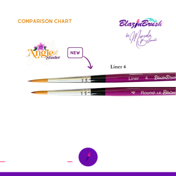 Blazin Brush Liner 4 Shader - Professional Makeup Brush Set for Eyeshadow & Eyeliner - Perfect for Smokey Eyes, Winged Liner & Everyday Makeup Looks