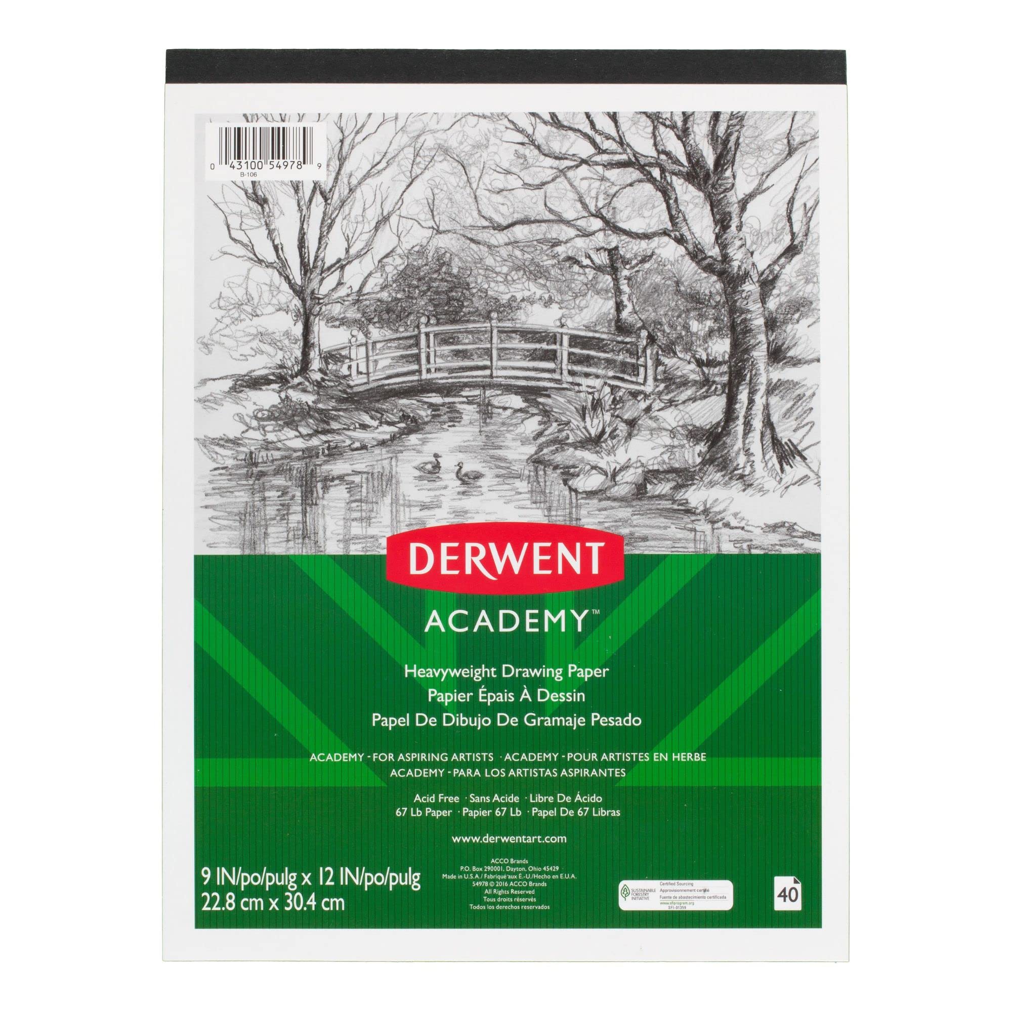Derwent Academy Heavyweight Drawing Paper Pad - 9