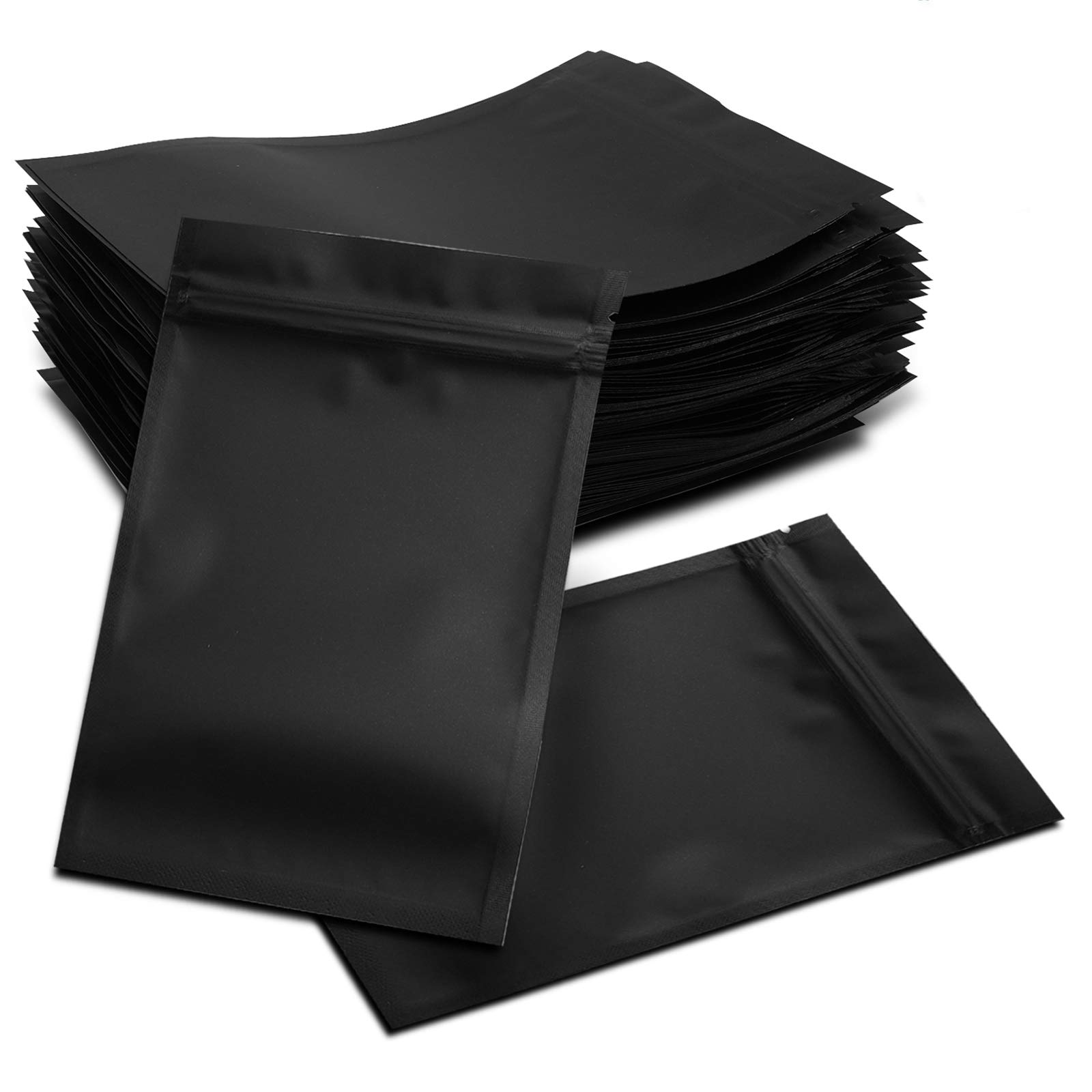 350 Pack 4x6 Inch Black Resealable Foil Pouch Bags - Double-Sided Matte Heat Sealable Packaging Bags for Food Storage, Crafts & Retail Display