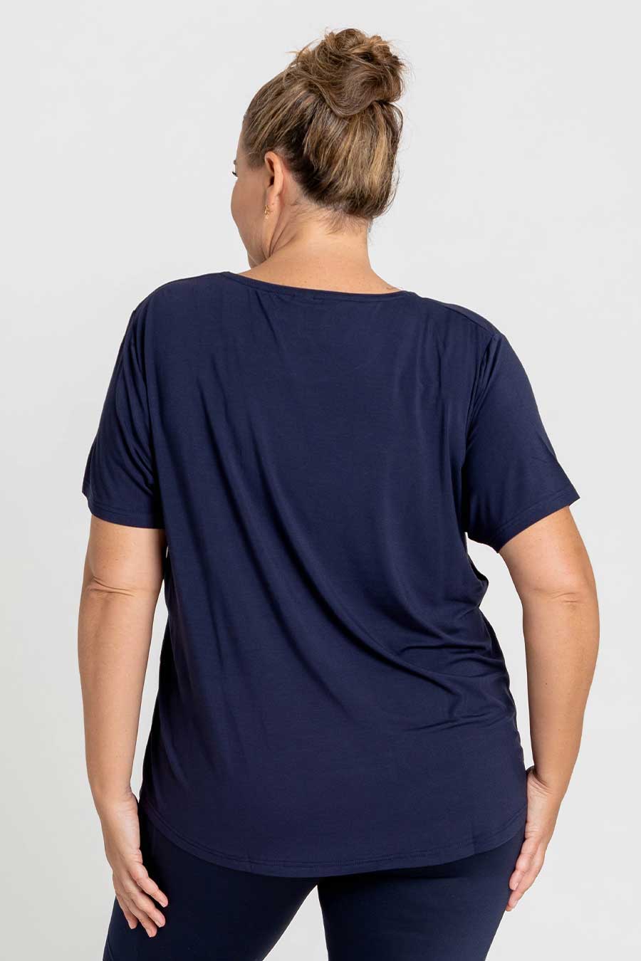 Classic Bamboo T-Shirt for Men - Soft & Breathable Navy Blue Tee - Perfect for Casual Wear, Yoga & Eco-Friendly Lifestyle