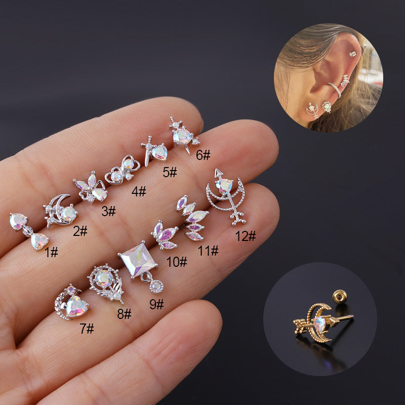 20G Anime Stud Earrings - Cute Unicorn Cartoon Piercing Jewelry for Women & Girls | Perfect for Cosplay, Gifts & Daily Wear | HSPJ308