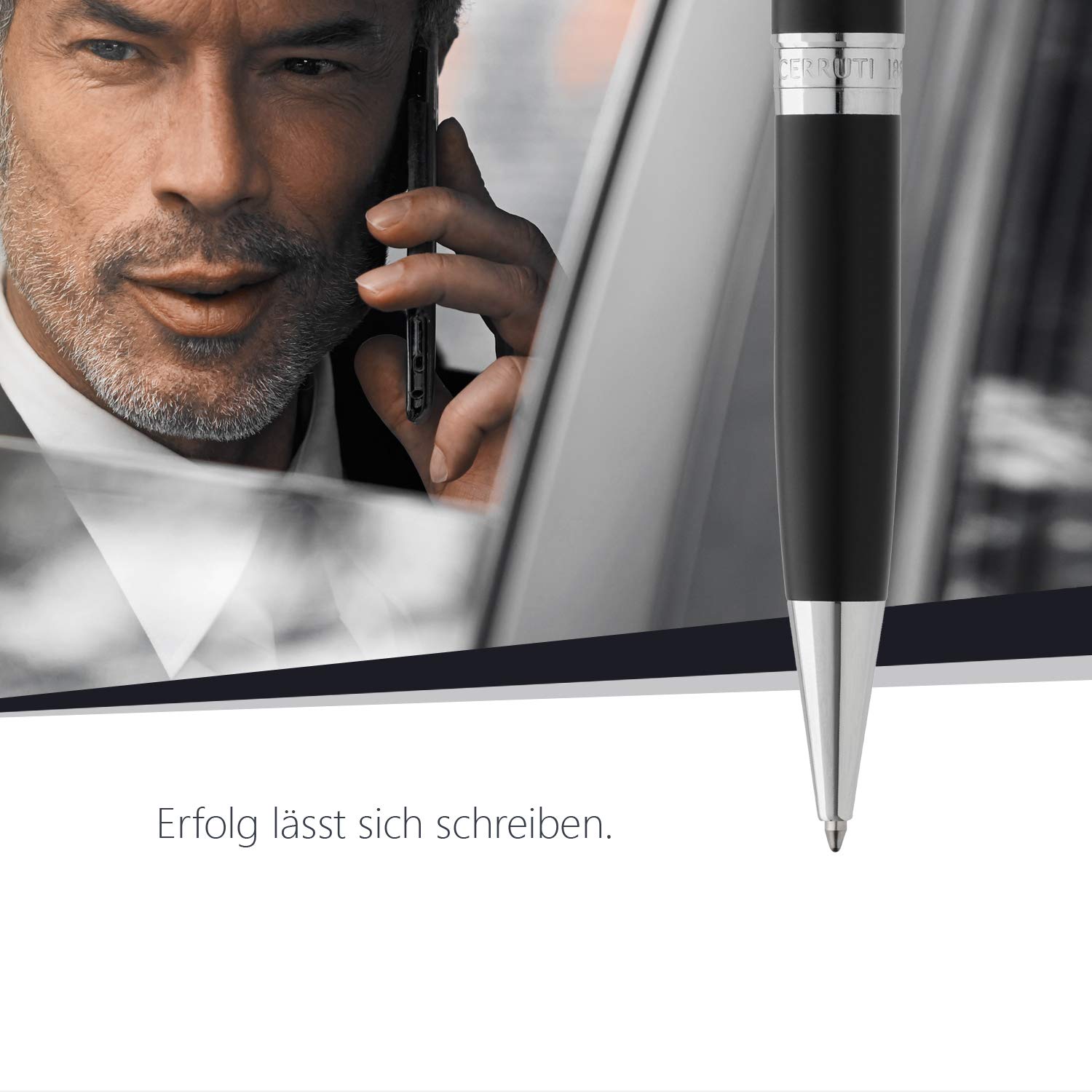 Cerruti 1881 Luxury Ballpoint Pen - MOTLEY Collection | Premium Writing Instrument with Smooth Blue Ink | Elegant Gift Box (Black) | Perfect for Office, Business Meetings & Executive Gifts