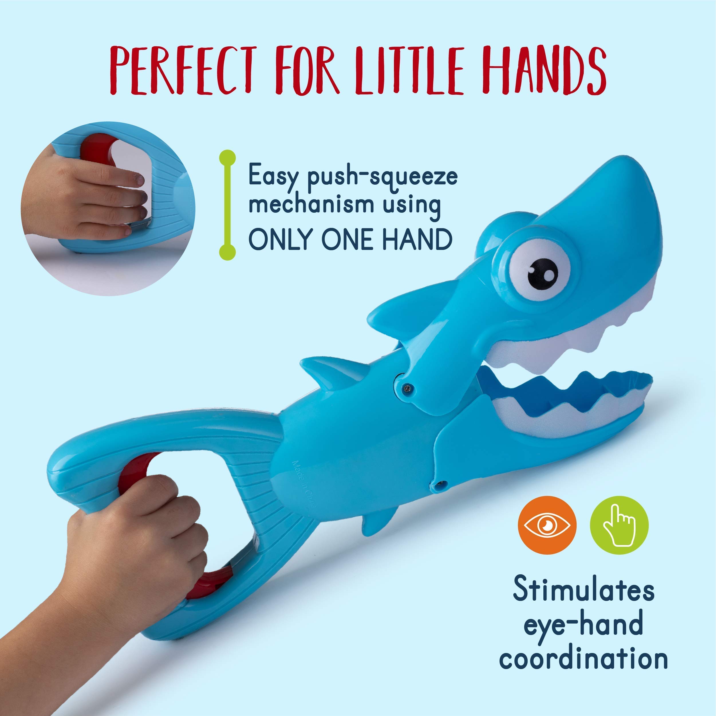 Hoovy Baby Bath Toys Set - Fun Shark Grabber with 4 Toy Fish for Toddlers & Kids - Safe Bathtub Toys for Boys & Girls - Perfect for Bath Time Play & Learning
