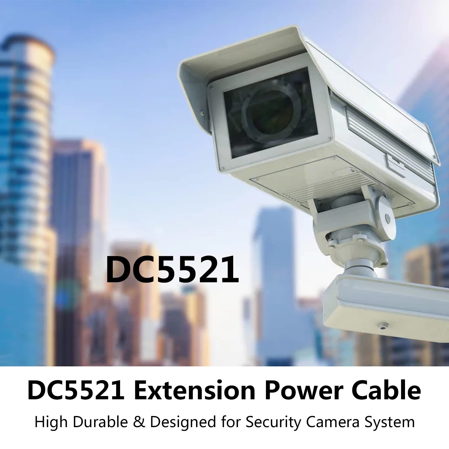 90 Degree DC 5.5mm x 2.1mm Male to Female Power Extension Cable (2 Pack) - 0.5m/1.65ft DC5521 Adapter for CCTV Cameras, Security Systems, IP Cameras & More - Perfect for Home Surveillance Setup & Electronic Device Power Connections