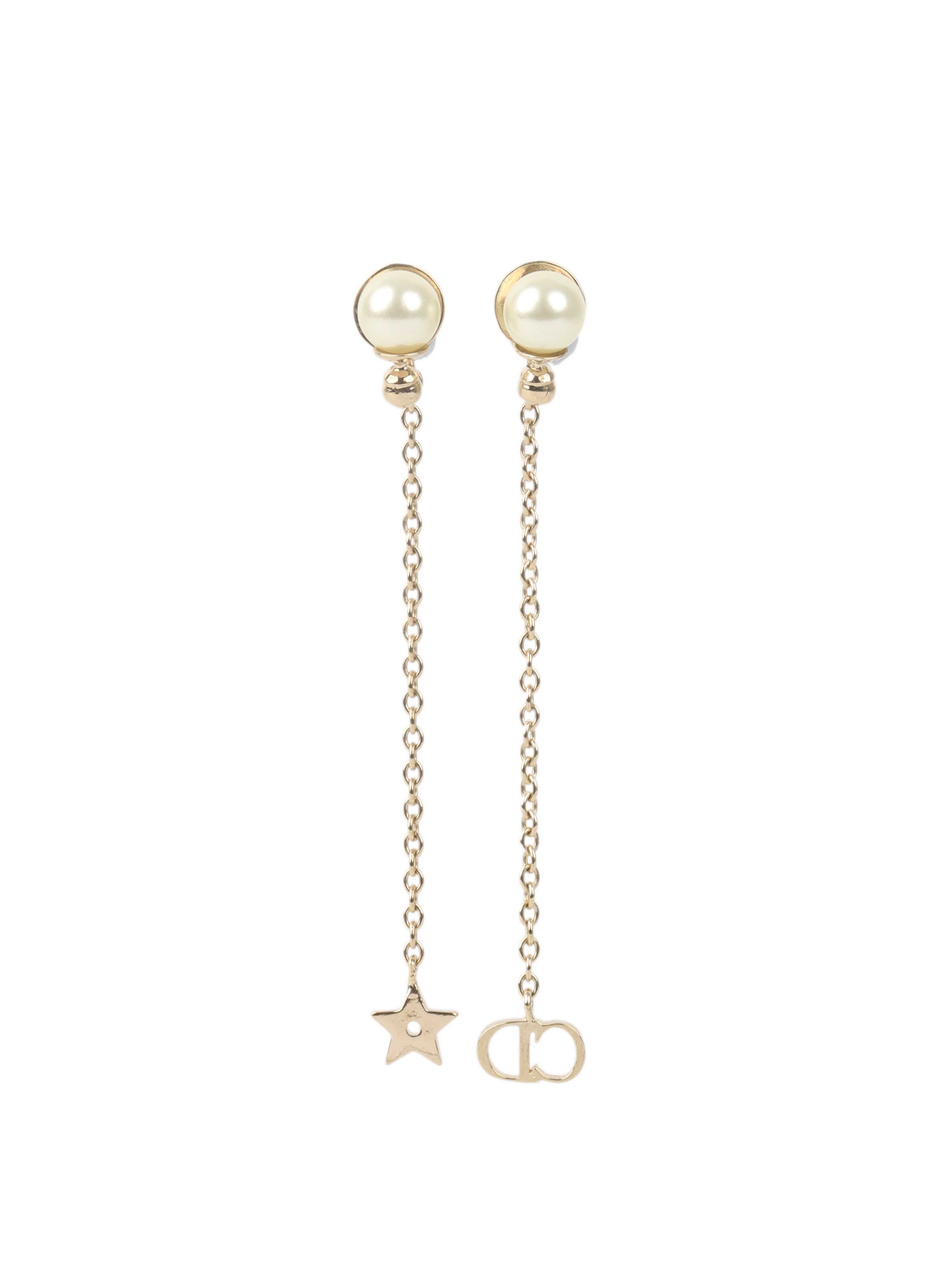 Dior Light Gold Dangle Earrings for Women - Elegant Luxury Fashion Jewelry for Parties, Weddings & Special Occasions