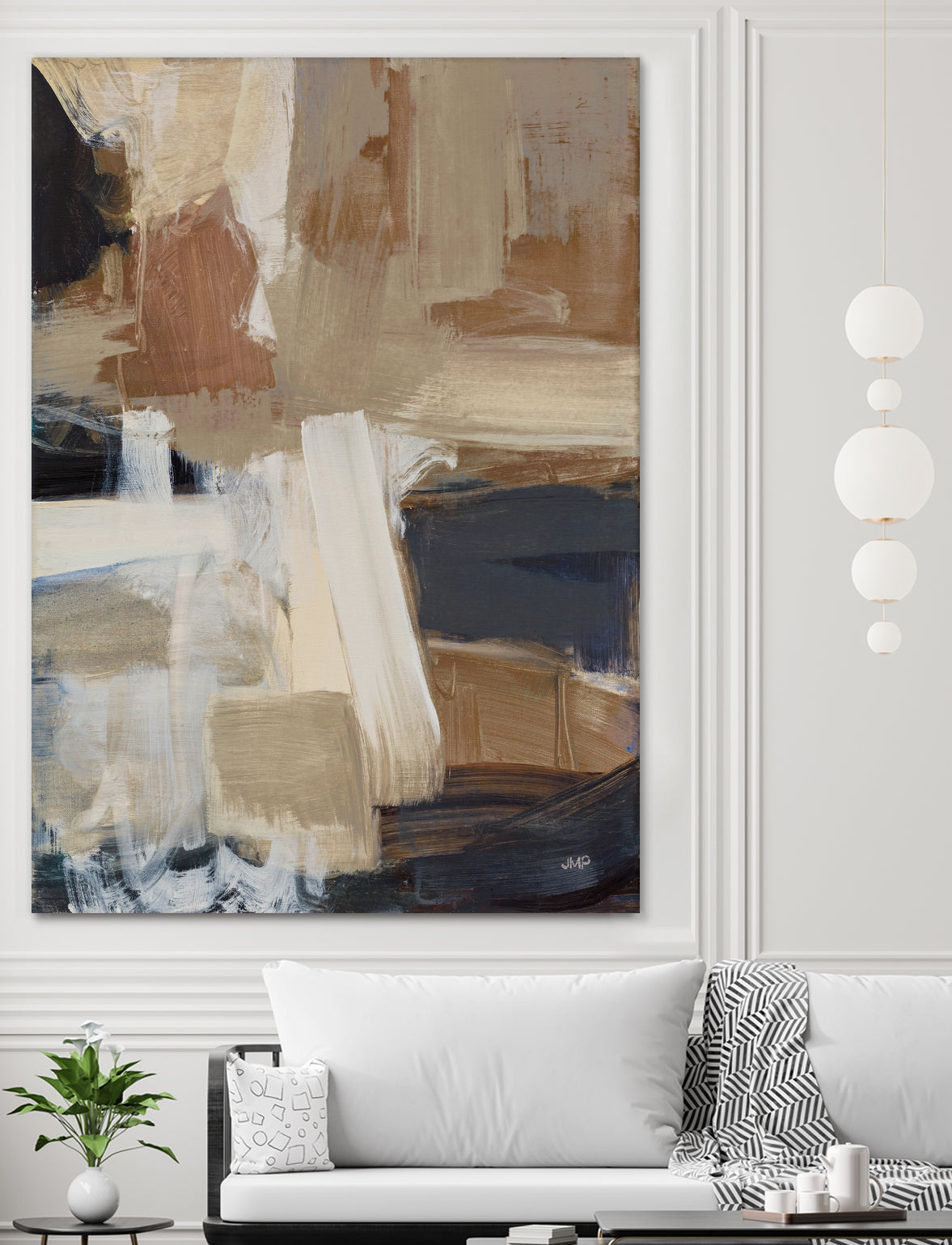 Beale Street Abstract Brown Canvas Wall Art - Modern Home Decor for Living Room, Bedroom & Office