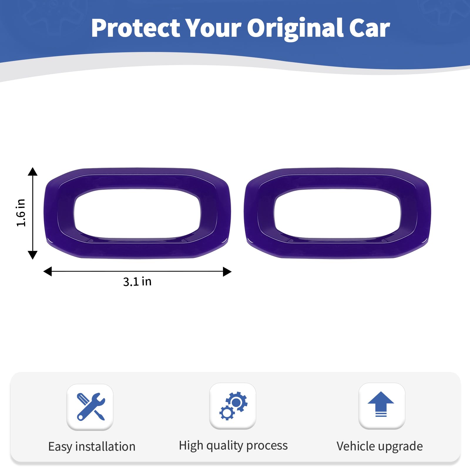 RT-TCZ Purple Door Lock Switch Button Trim Cover for Jeep Wrangler JL JLU & Gladiator JT (2018-2024) - Interior Accessories (2pcs) - Enhance Your Ride's Style & Protection