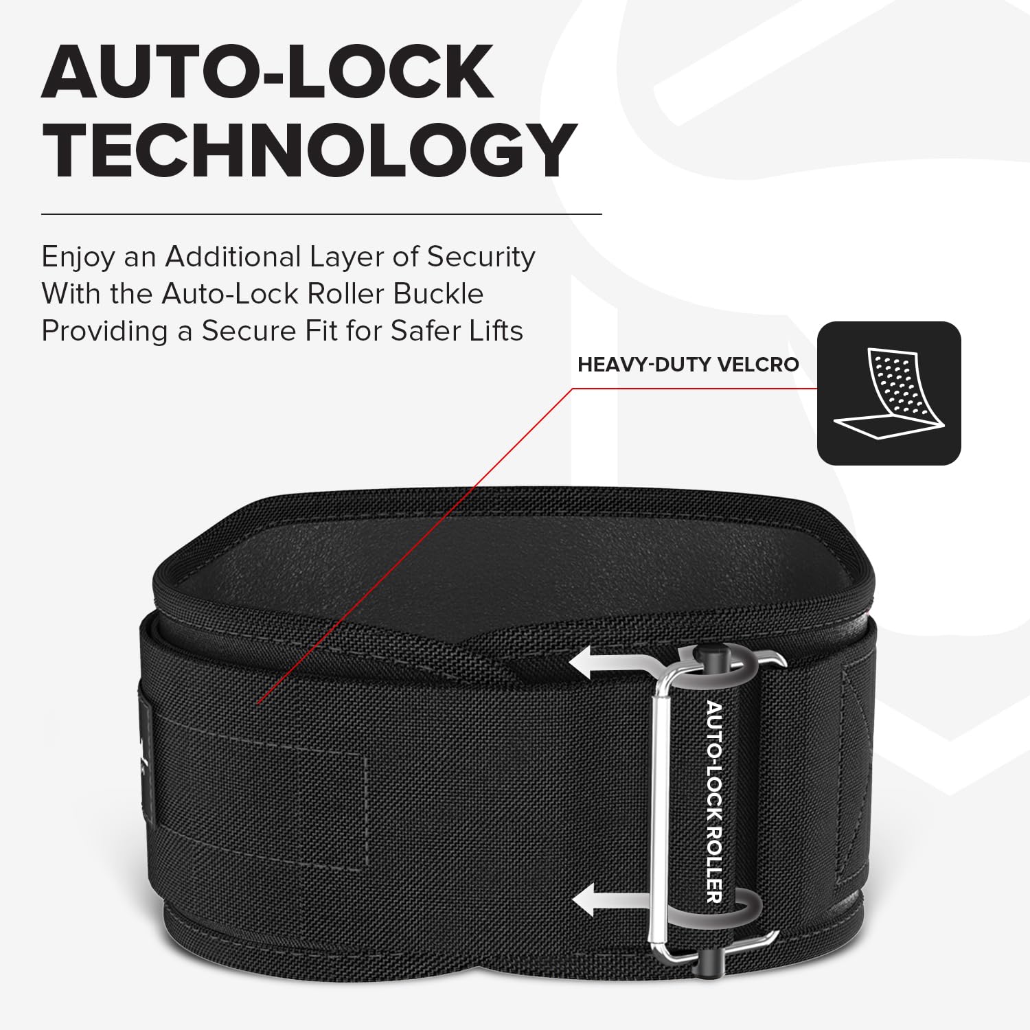 6 Inch Auto-Lock Weightlifting Belt for Men & Women - Premium Back Support for Weight Lifting, Powerlifting, CrossFit & Gym Training - Ideal for Deadlifts, Squats & Heavy Workouts