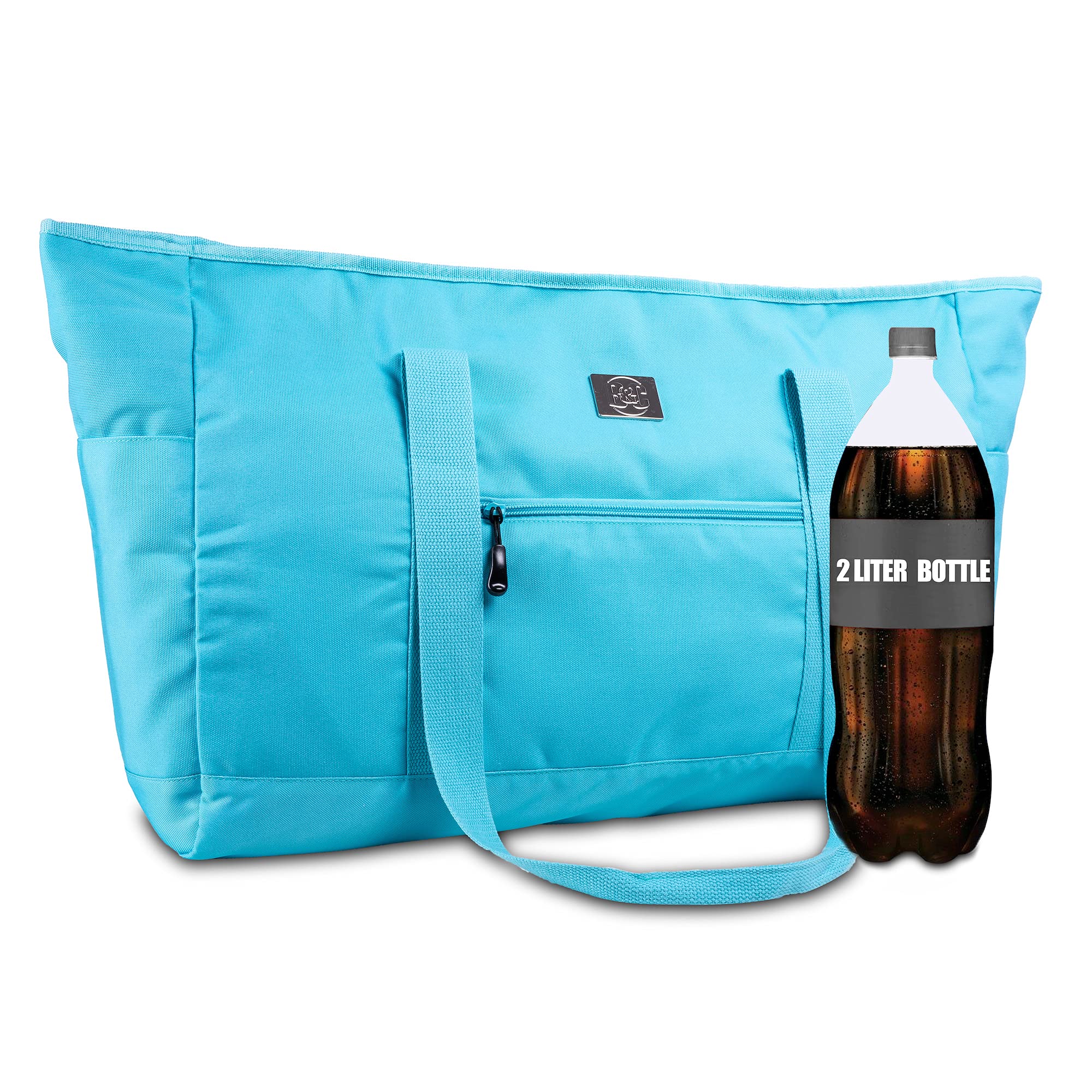 Large Waterproof Canvas Tote Bag with Zipper Closure & Multiple Pockets - XL Beach Bag for Women, Gym, Travel & Shopping - Perfect for Vacation, Pool Day, Workout & Daily Use