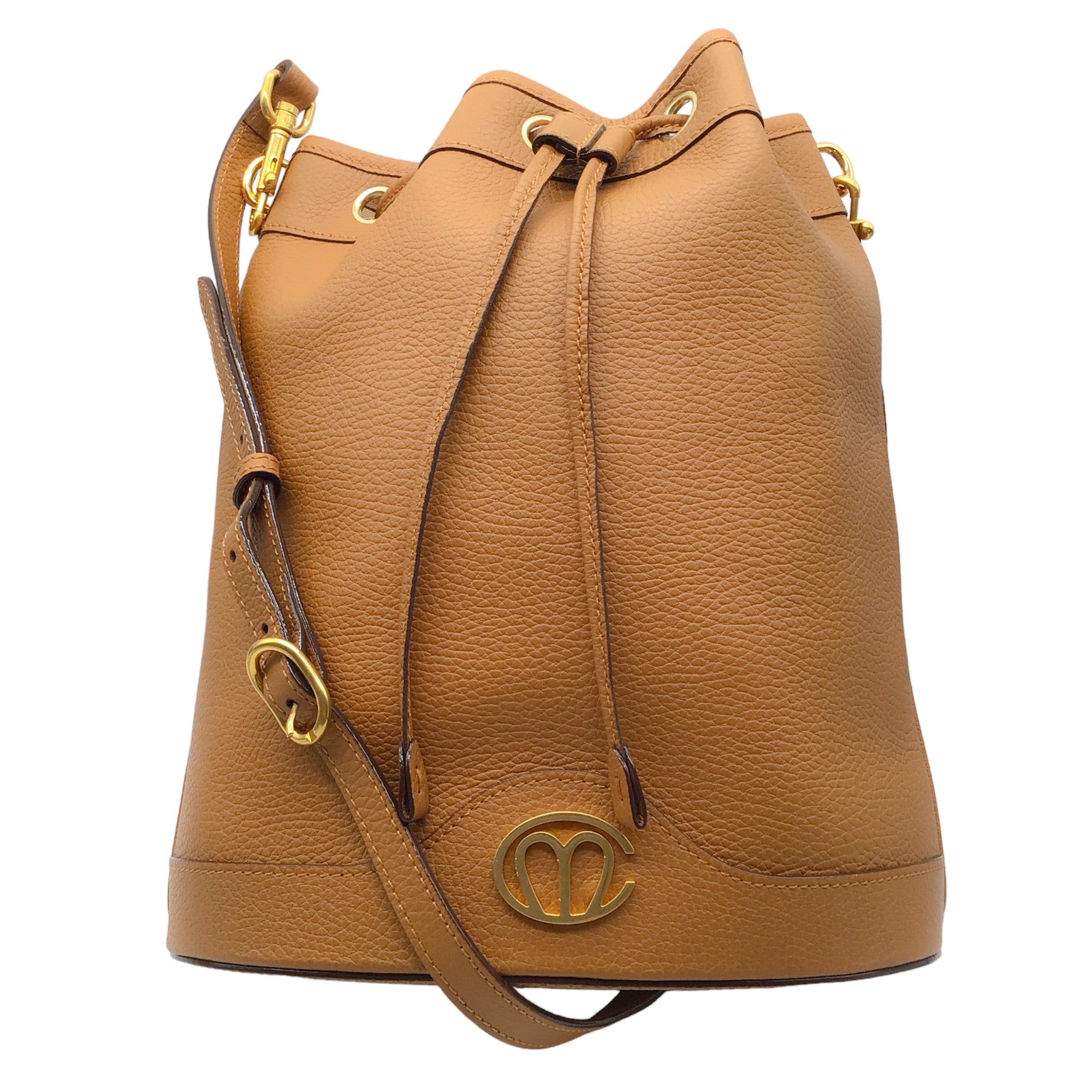 Mark Cross Tan Calfskin Leather Christy Bucket Bag for Women | Luxury Handbag for Work, Travel & Everyday Use